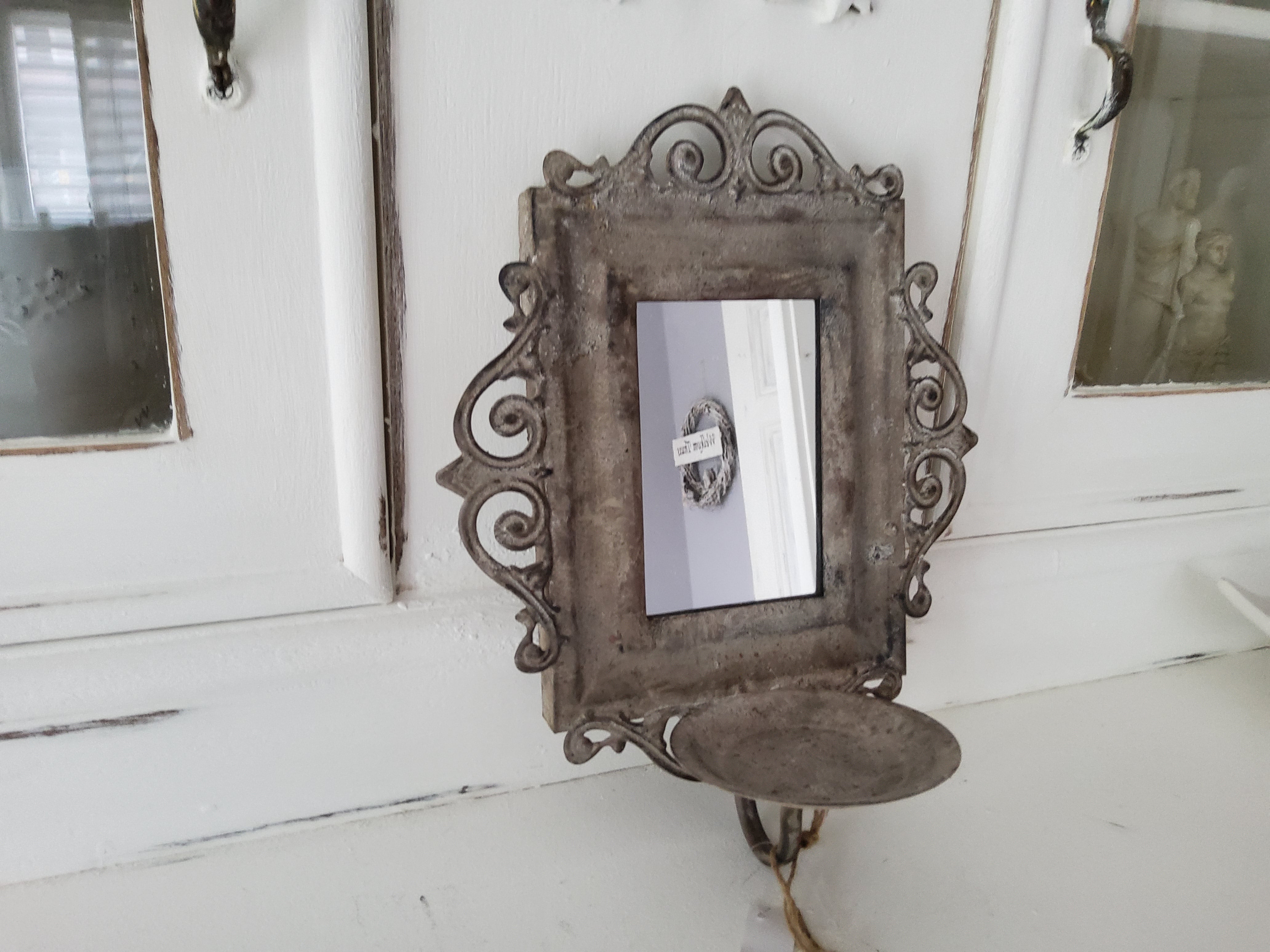 Metal Mirror Candle Sconce
