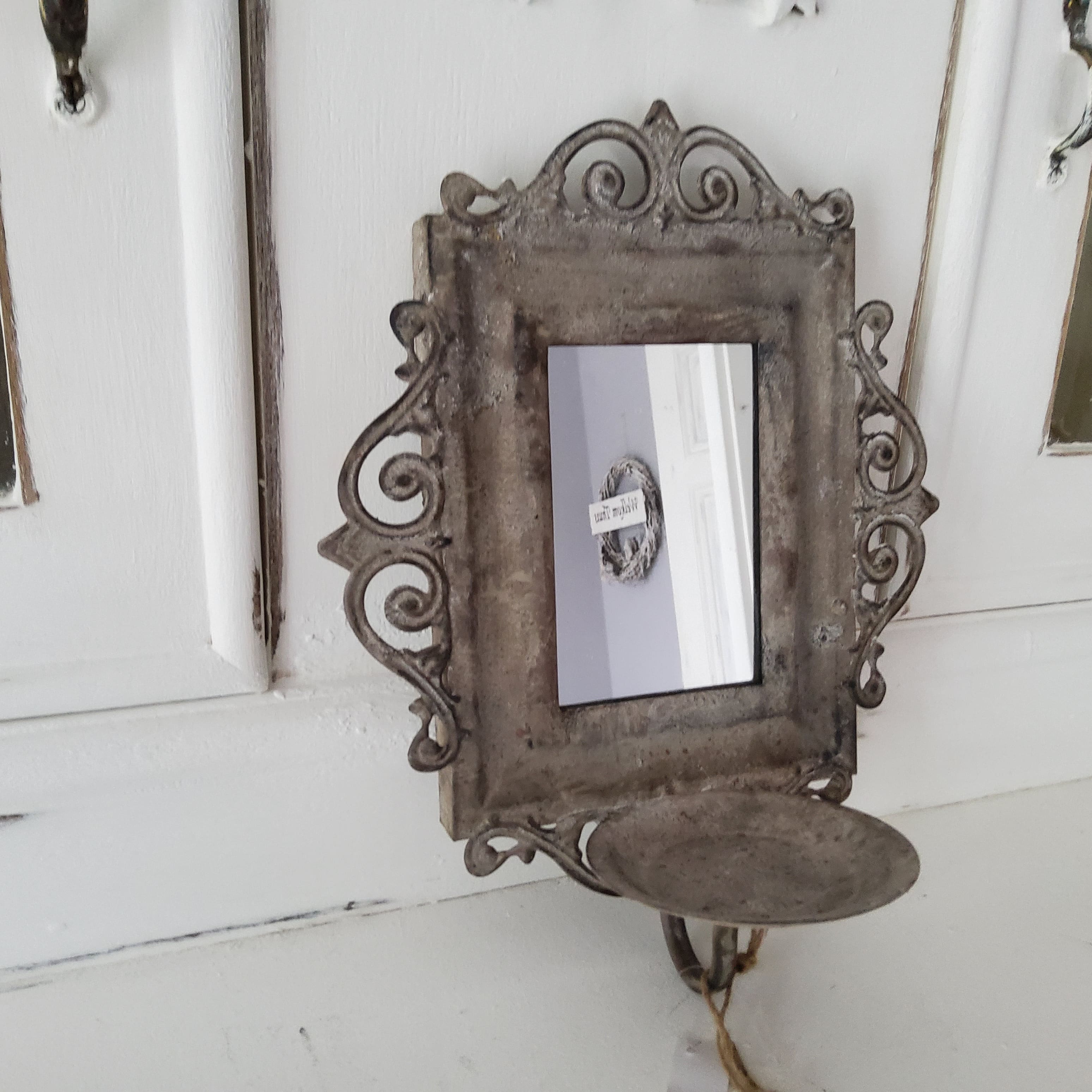 Metal Mirror Candle Sconce