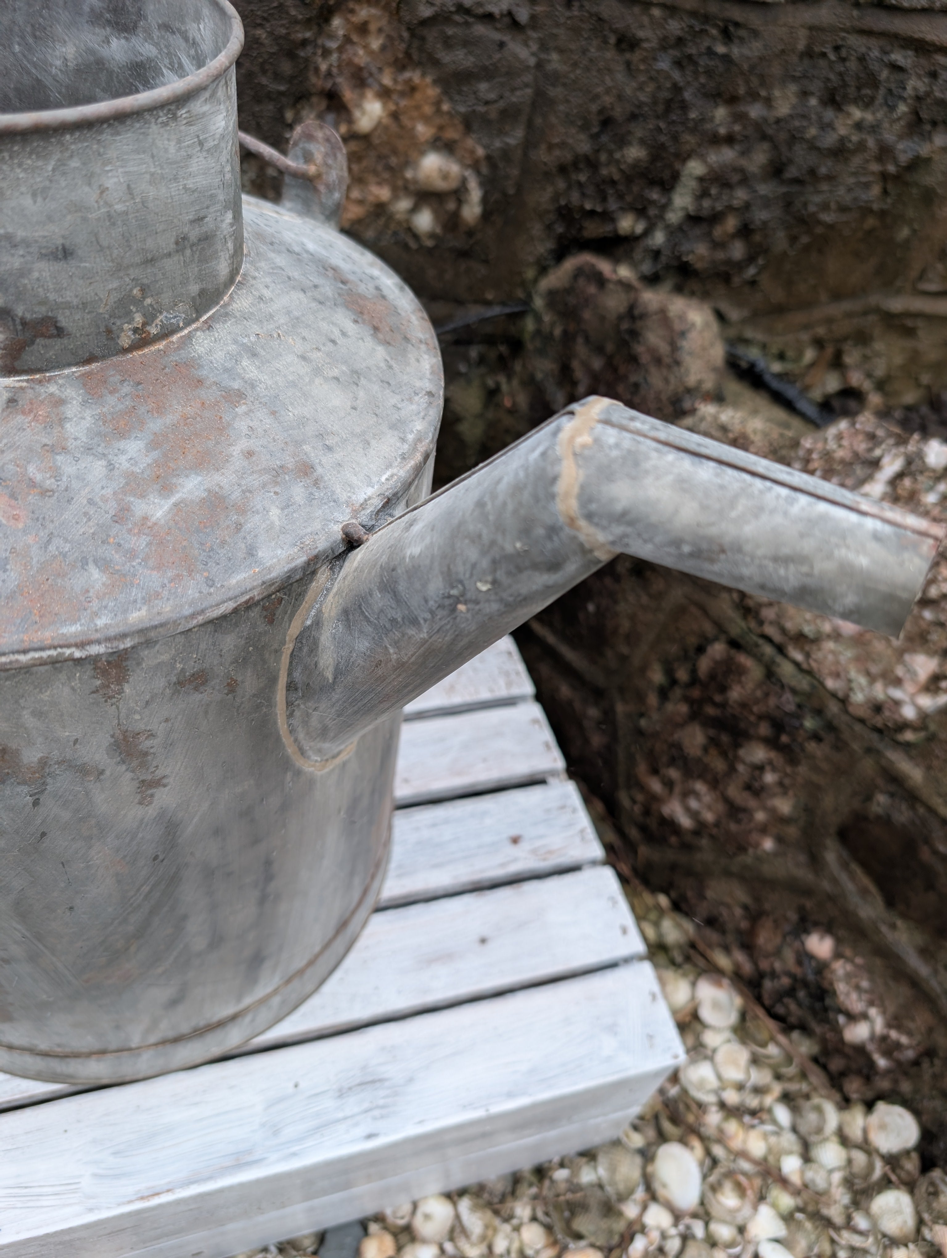 Large Oil Can Metal Grey