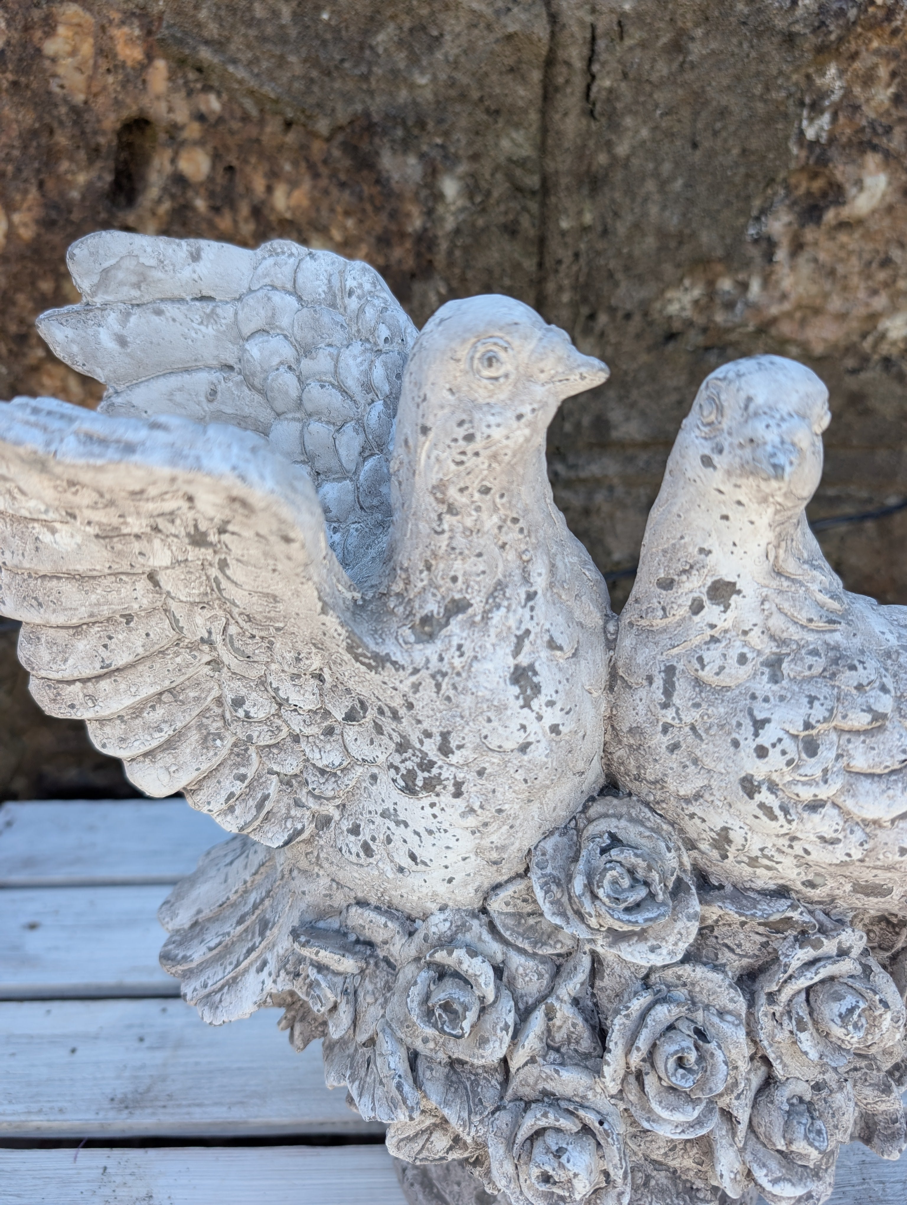 Romantic Shabby Chic Faux Stone Dove Ornament