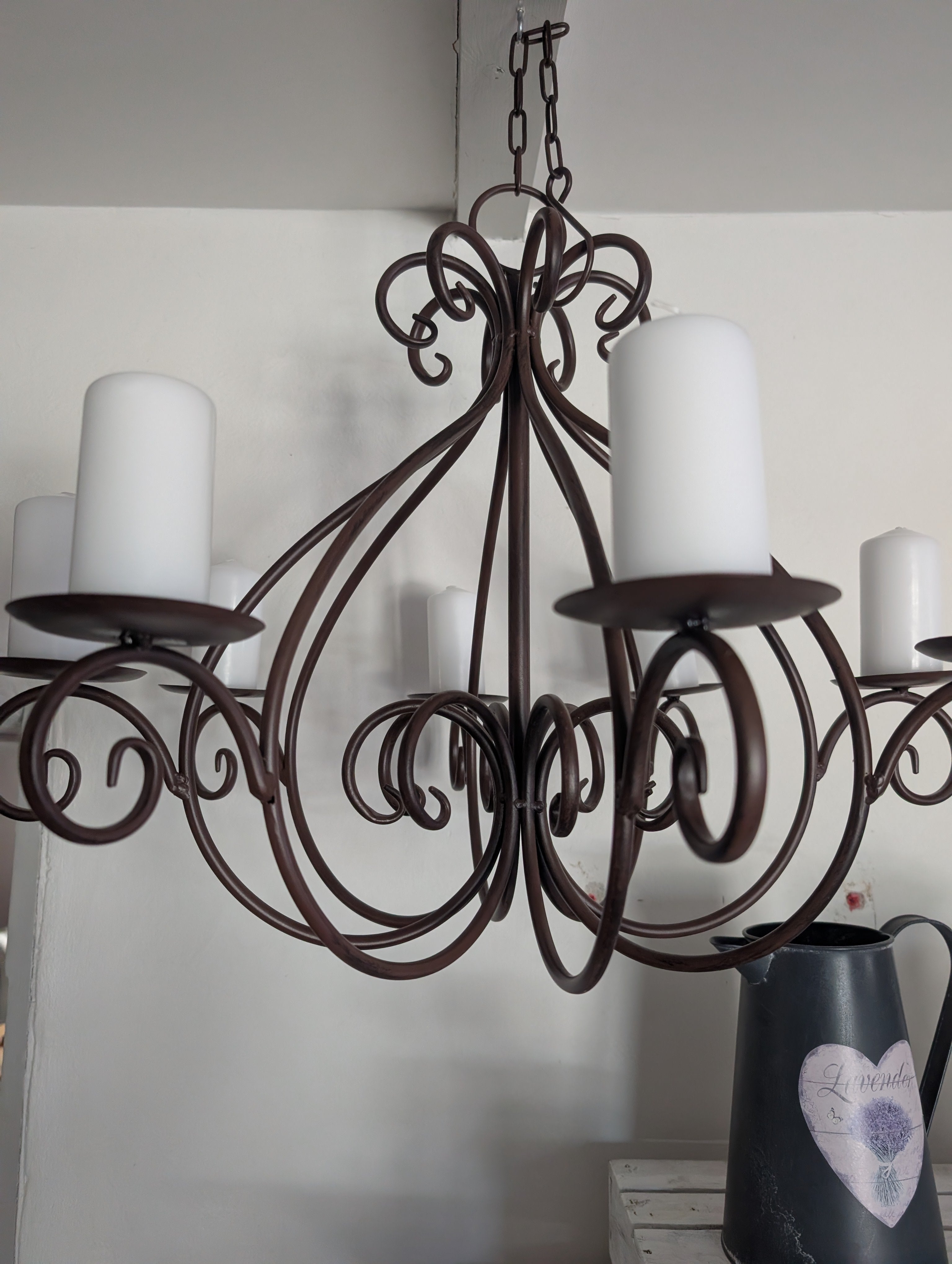 Vintage Candle Chandelier Metal