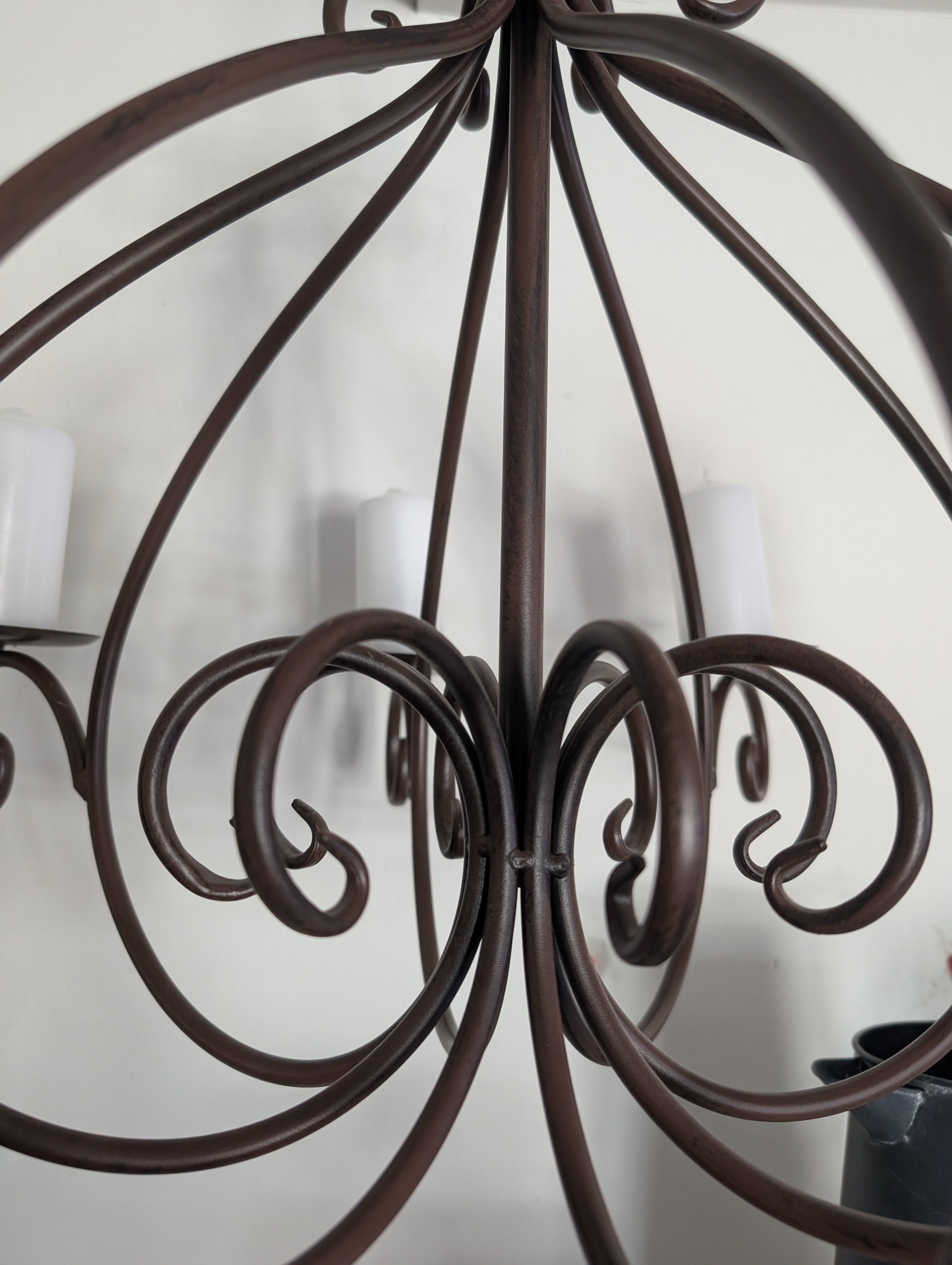 Vintage Candle Chandelier Metal