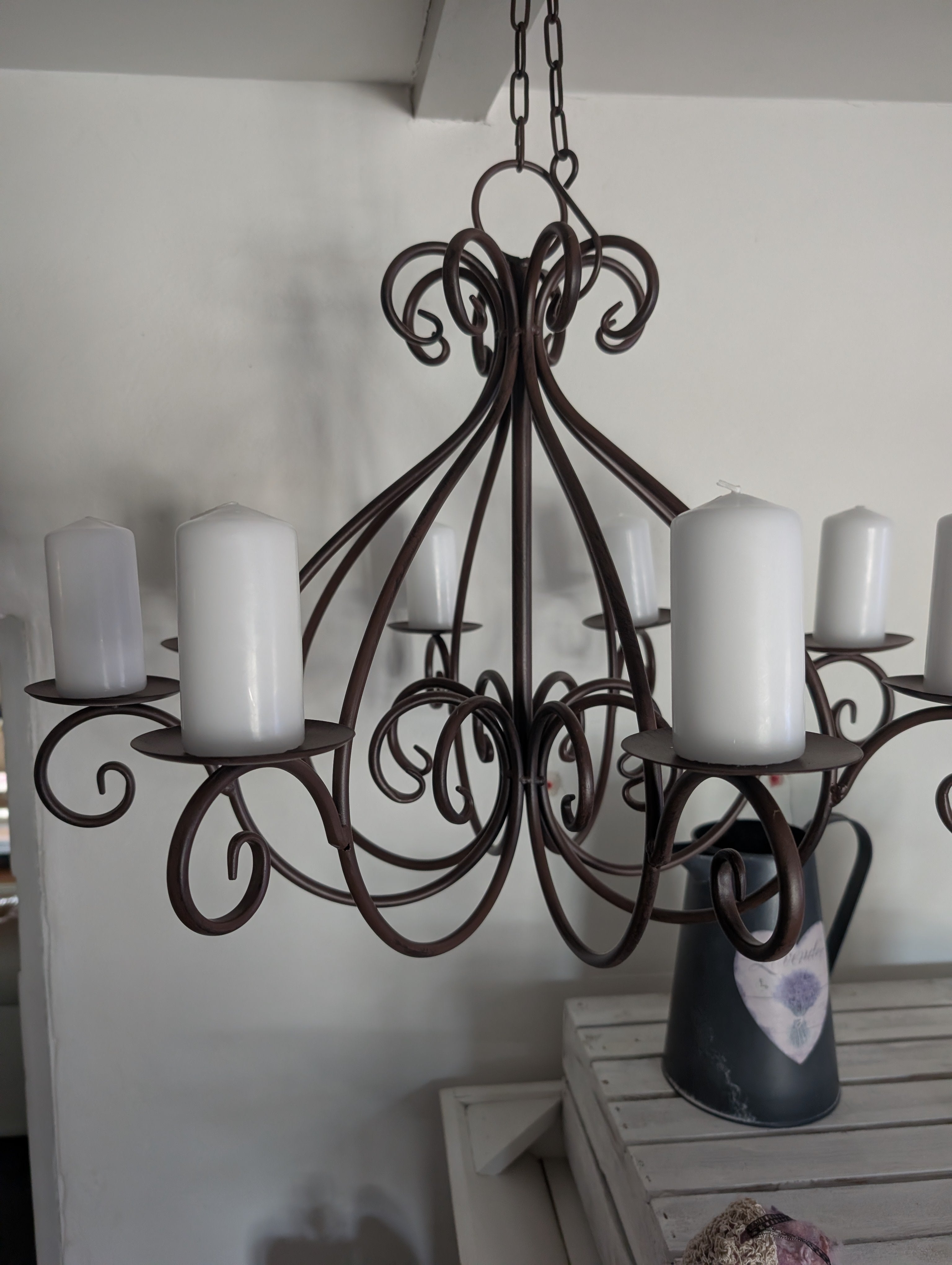 Vintage Candle Chandelier Metal
