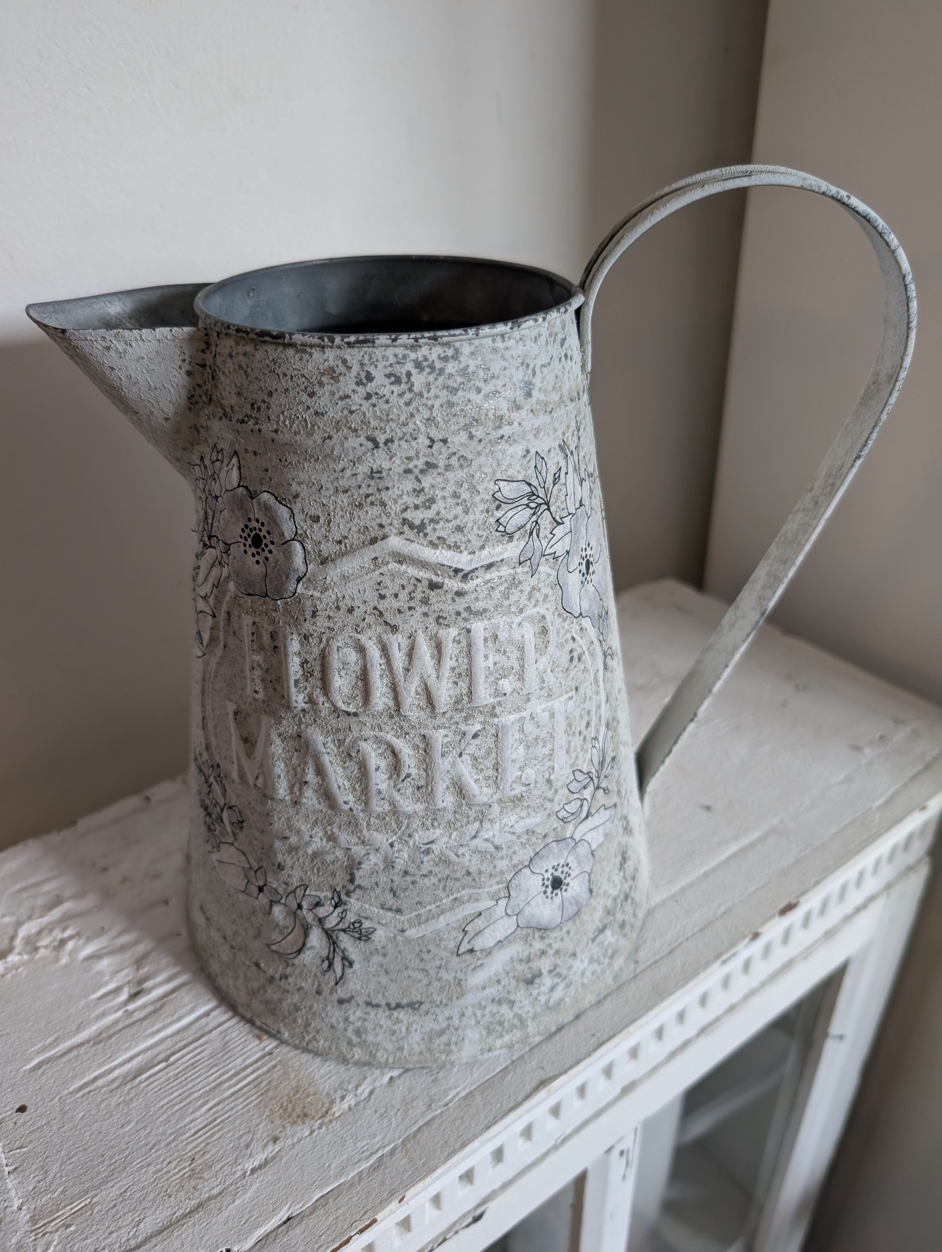 Shabby Chic Decorative Metal Pitcher