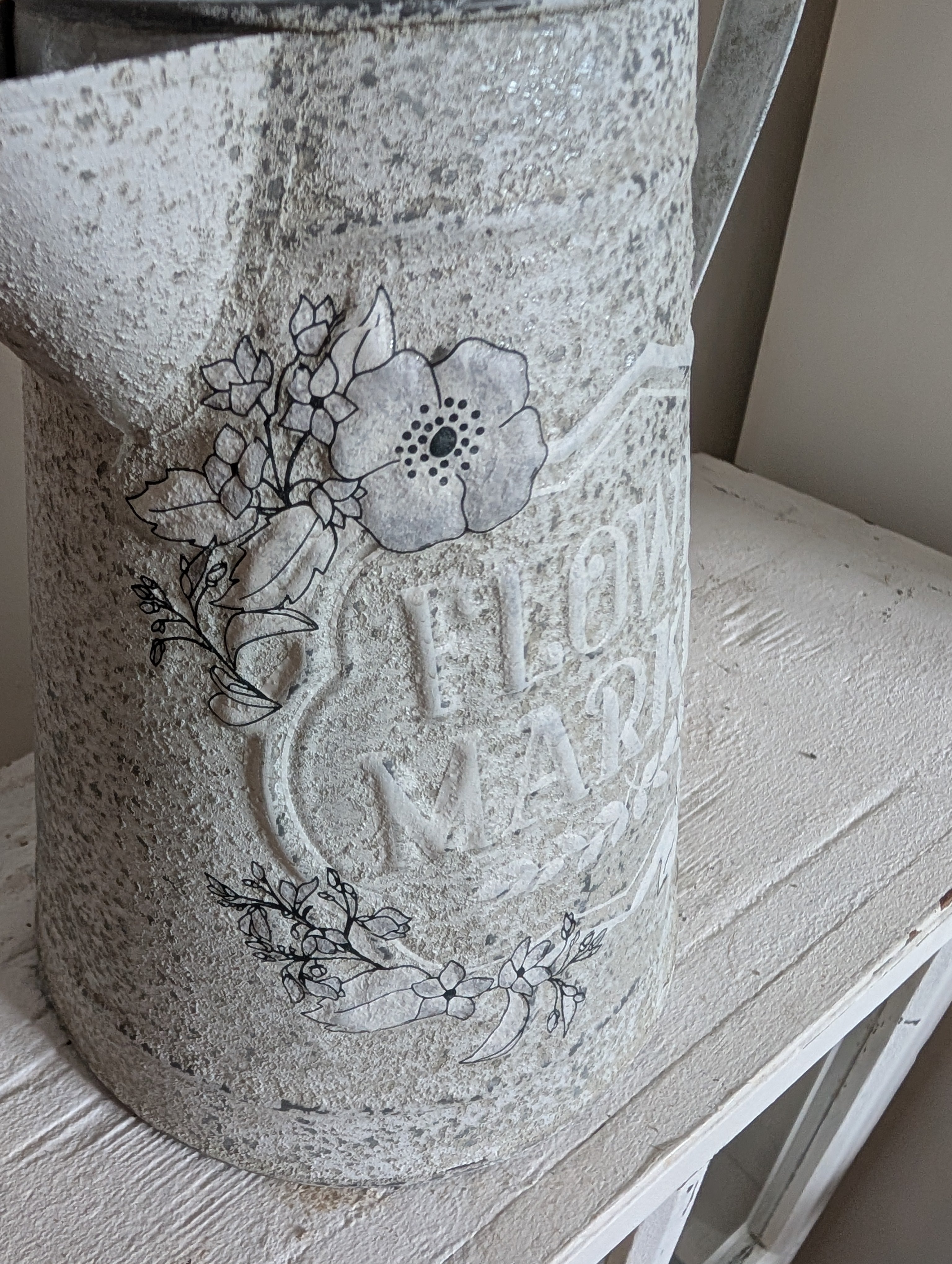 Shabby Chic Decorative Metal Pitcher