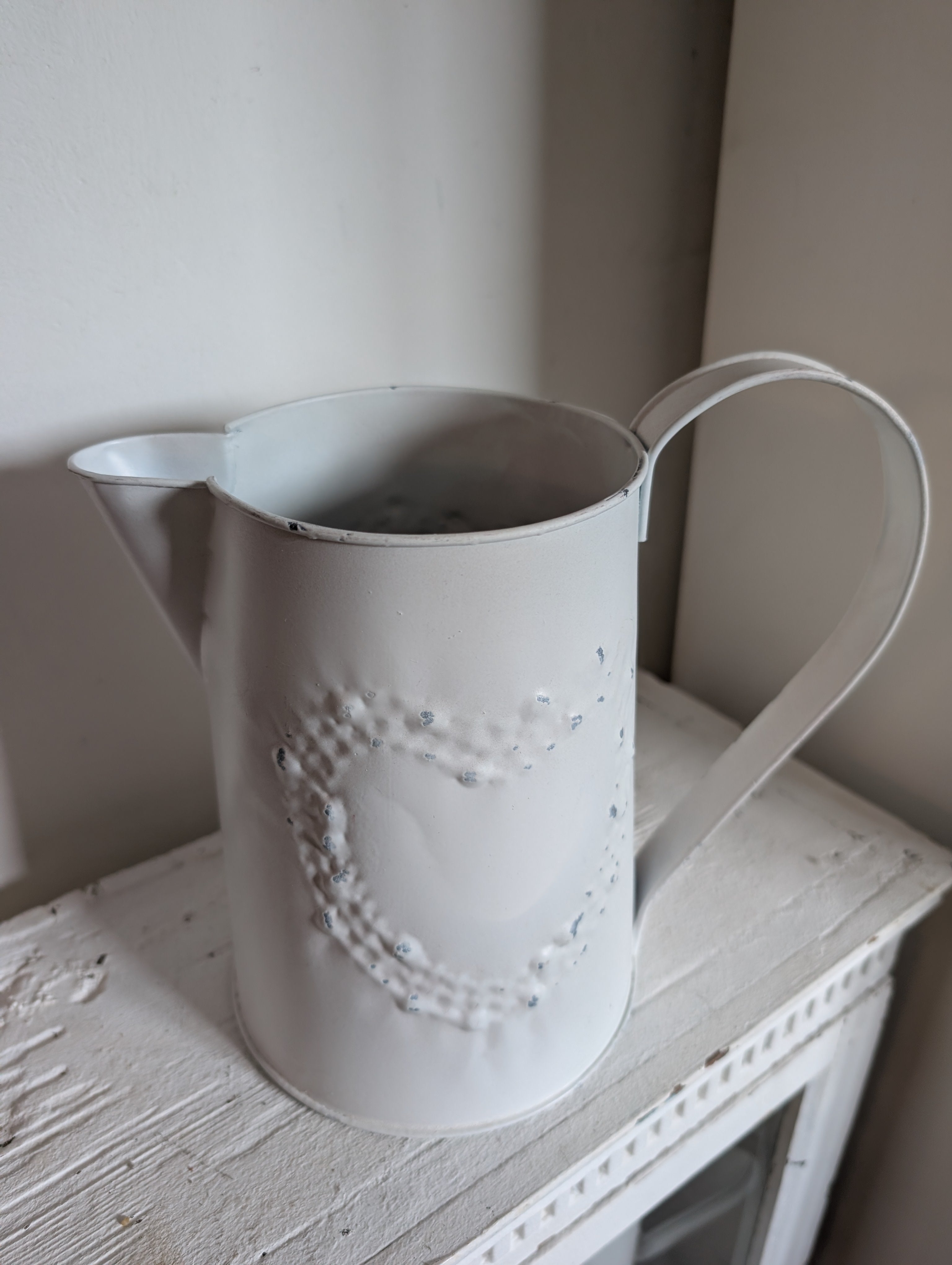 Shabby Chic Metal Pitcher