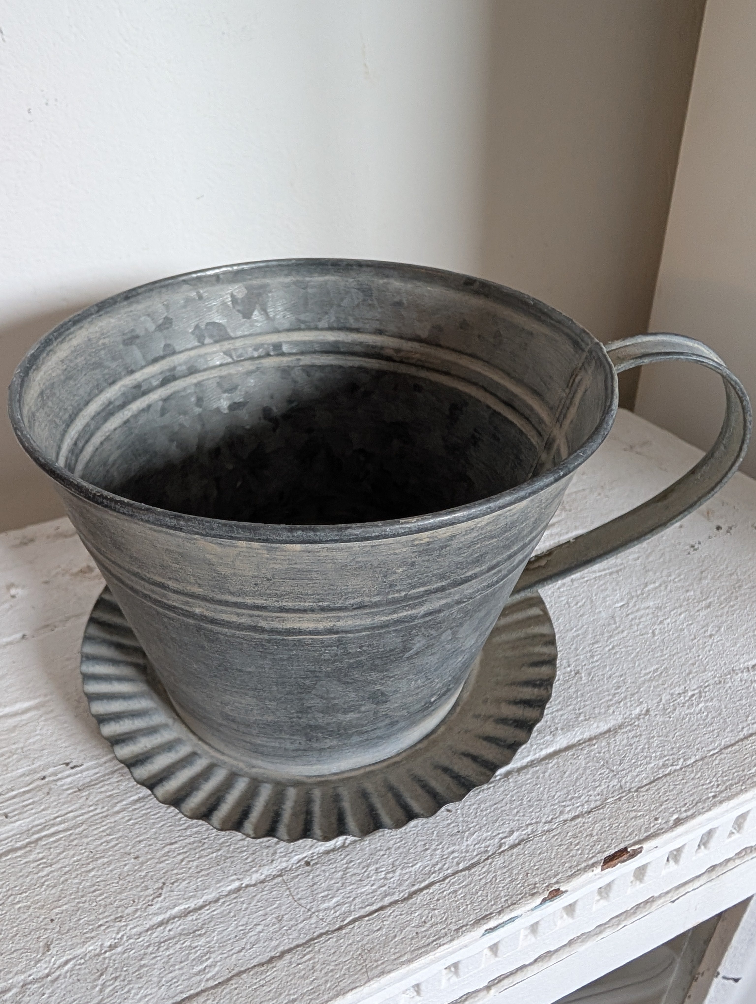 Zinc Teacup Planter