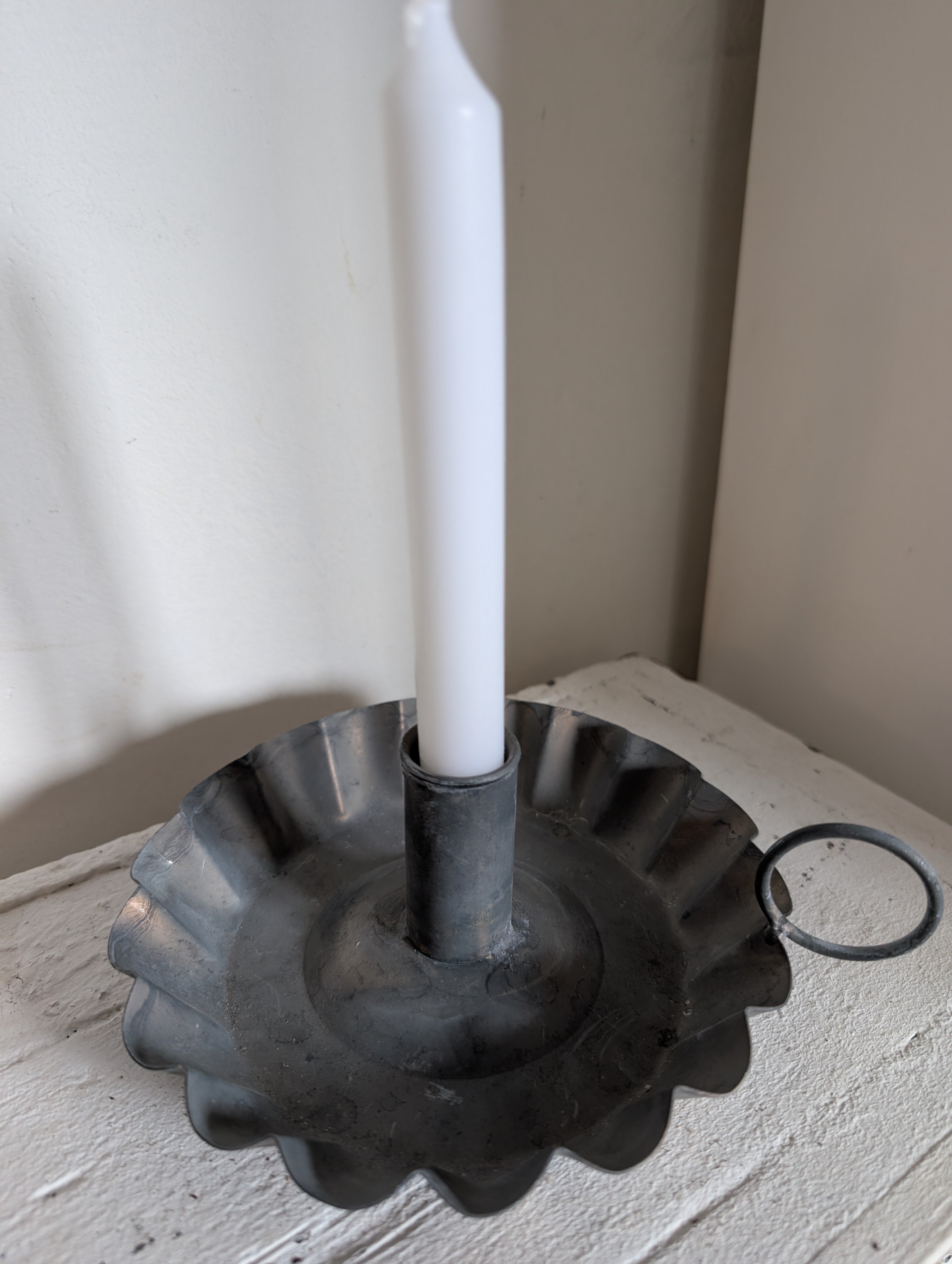 Vintage Chamberstick Zinc
