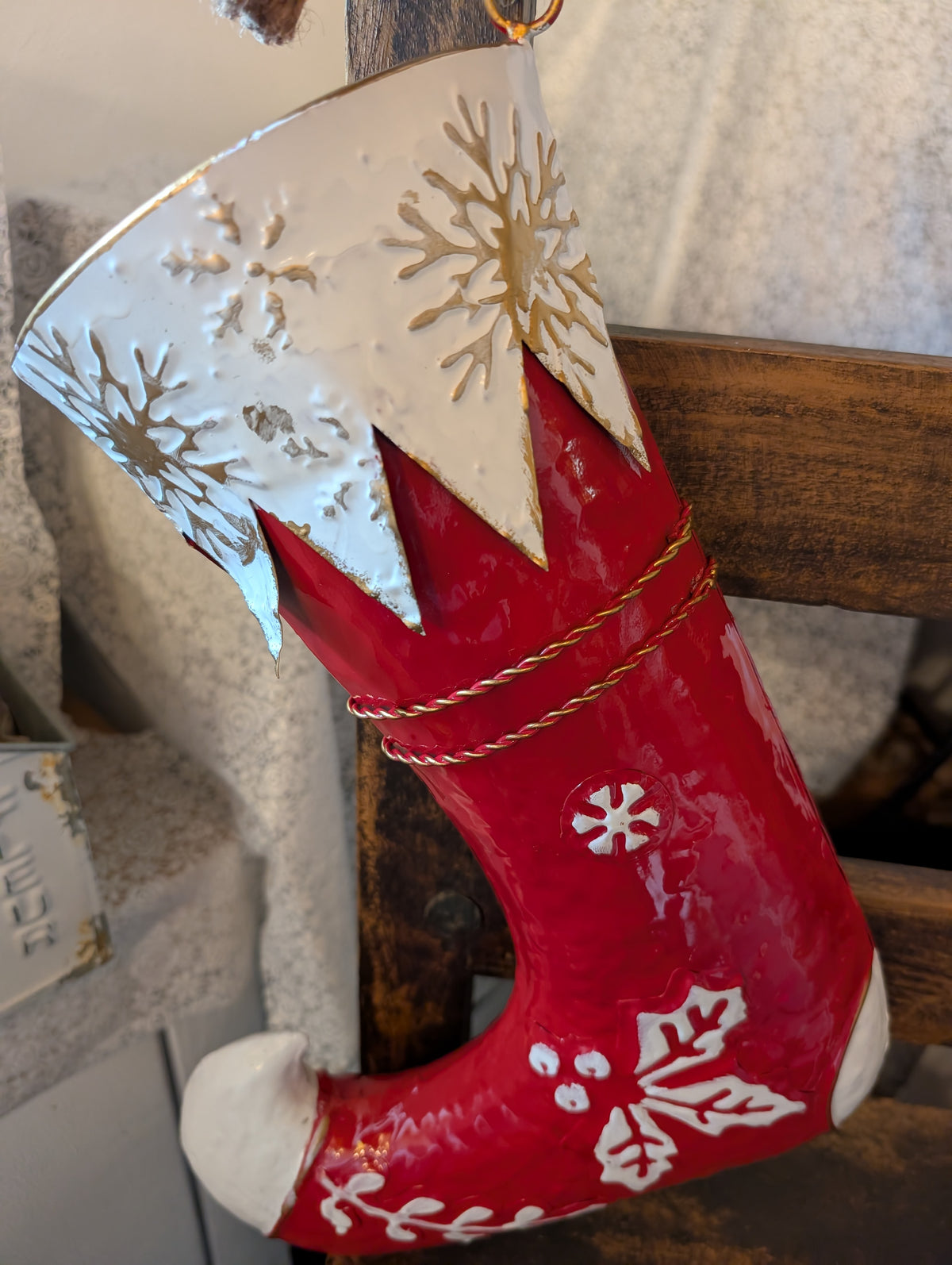 Clayre & Eef Shabby Chic Christmas Elf Boot