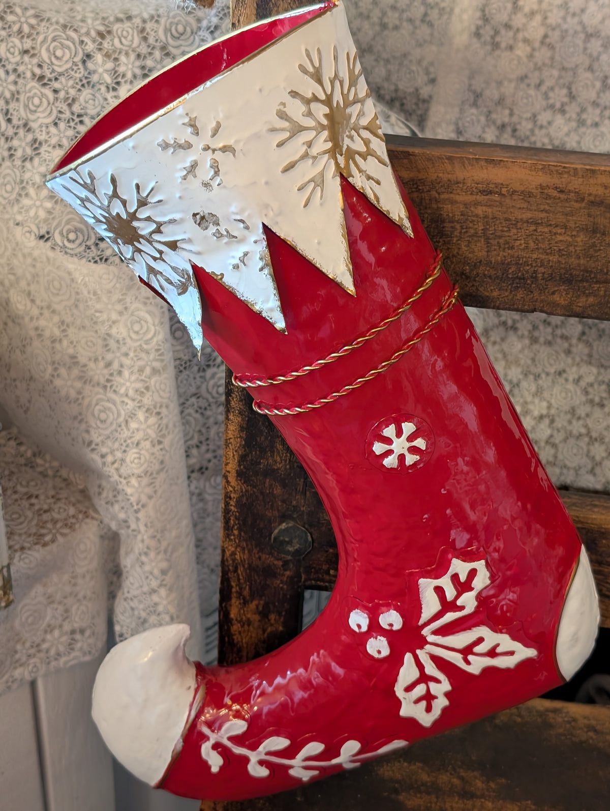 Clayre & Eef Shabby Chic Christmas Elf Boot