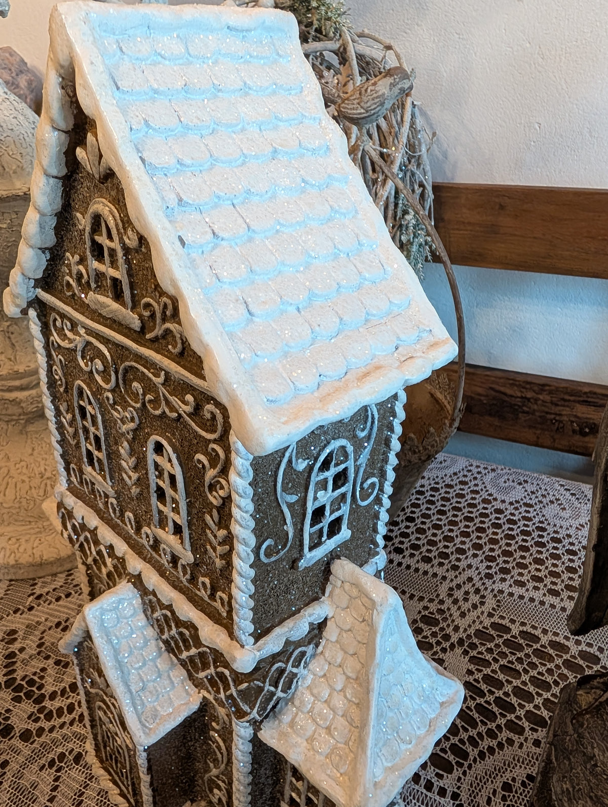 Christmas Light Up Gingerbread House Decoration 23x33cm