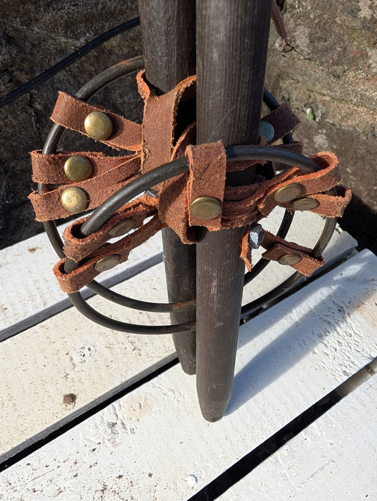 Vintage Style Wooden Christmas Deco Ski Poles - Pair 100cm