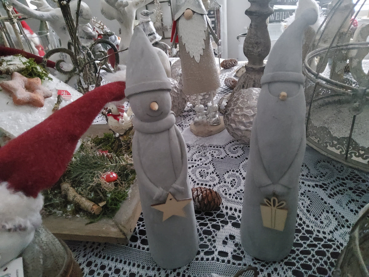 Vintage Shabby Chic Nordic Cement Christmas Figurine