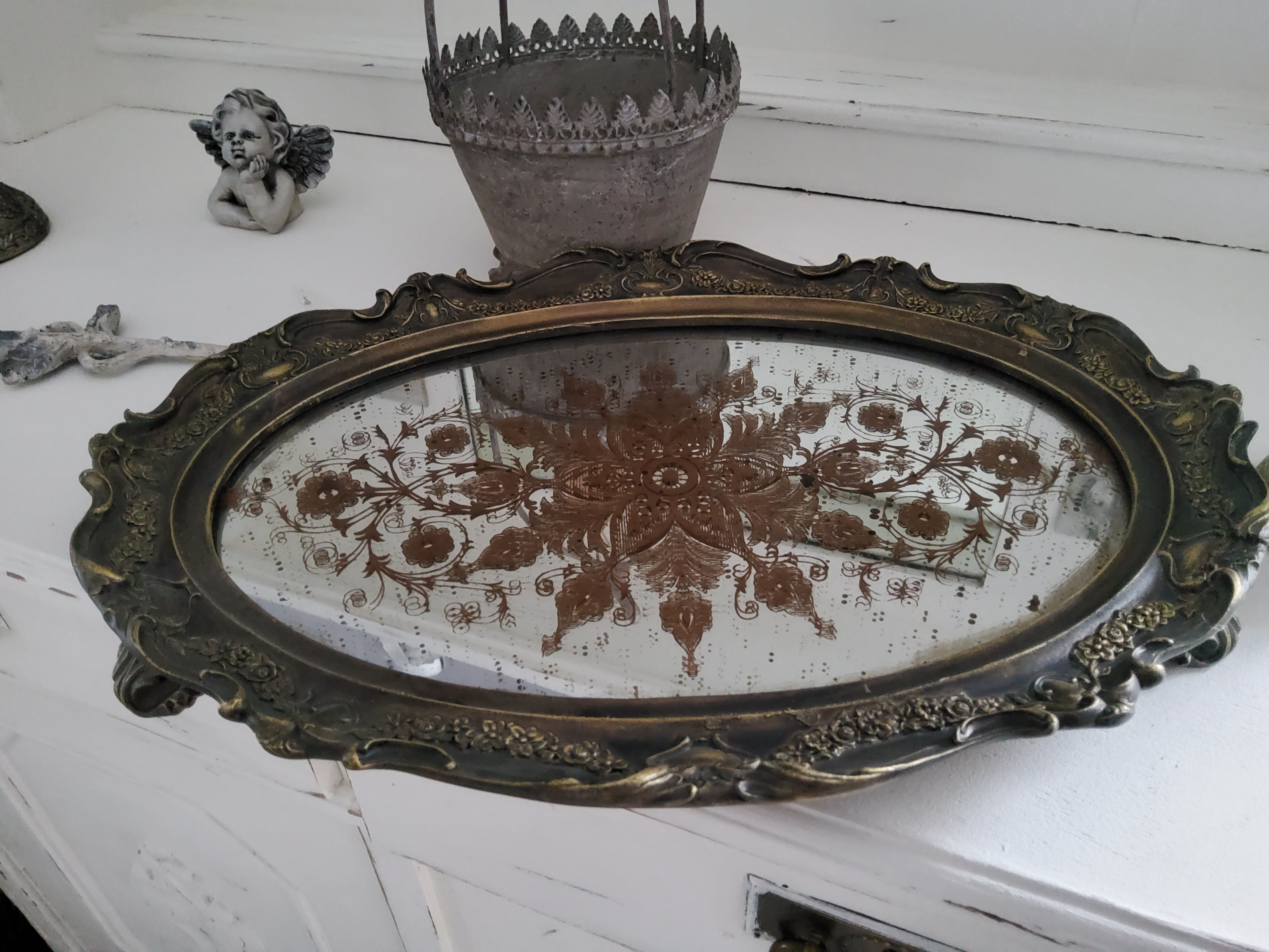 Mirrored Vanity Tray Vintage