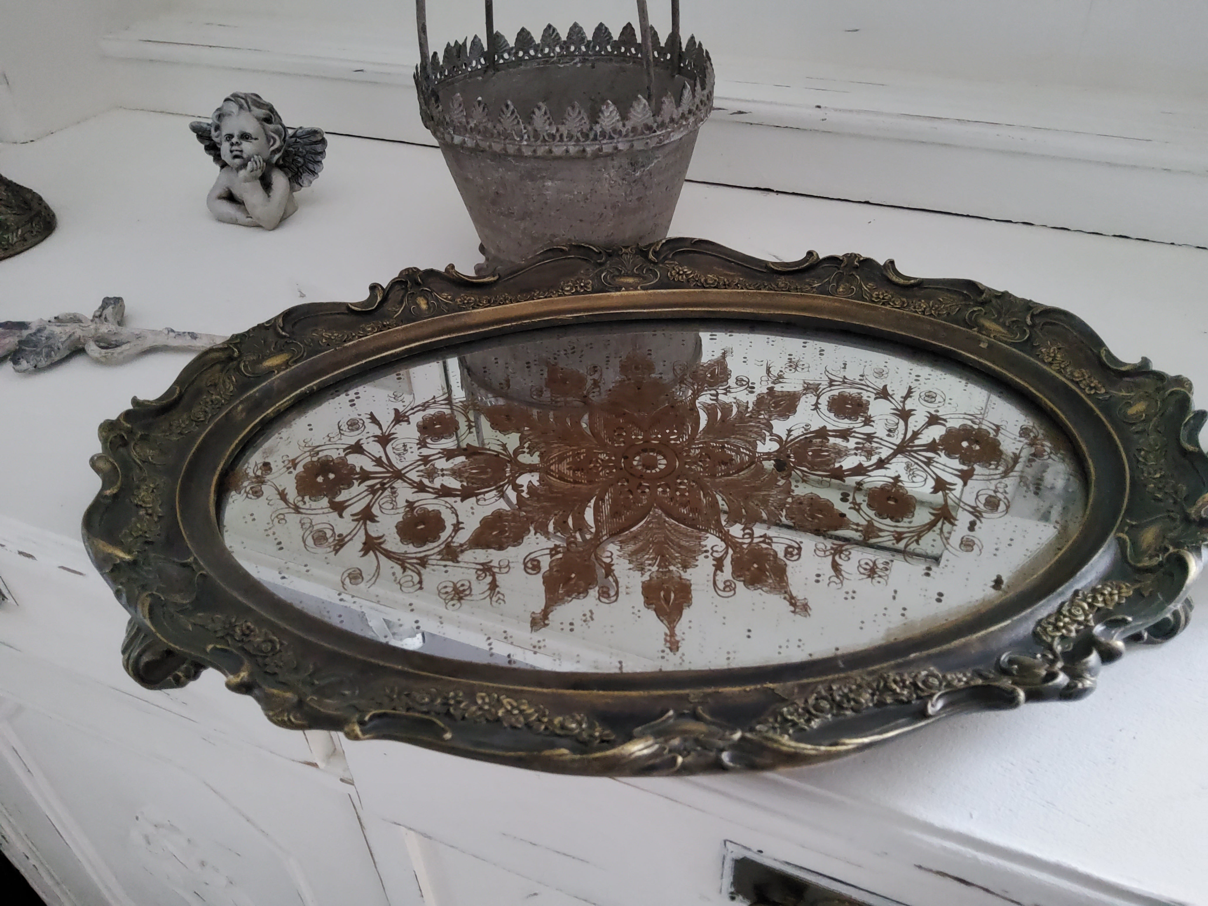 Mirrored Vanity Tray Vintage