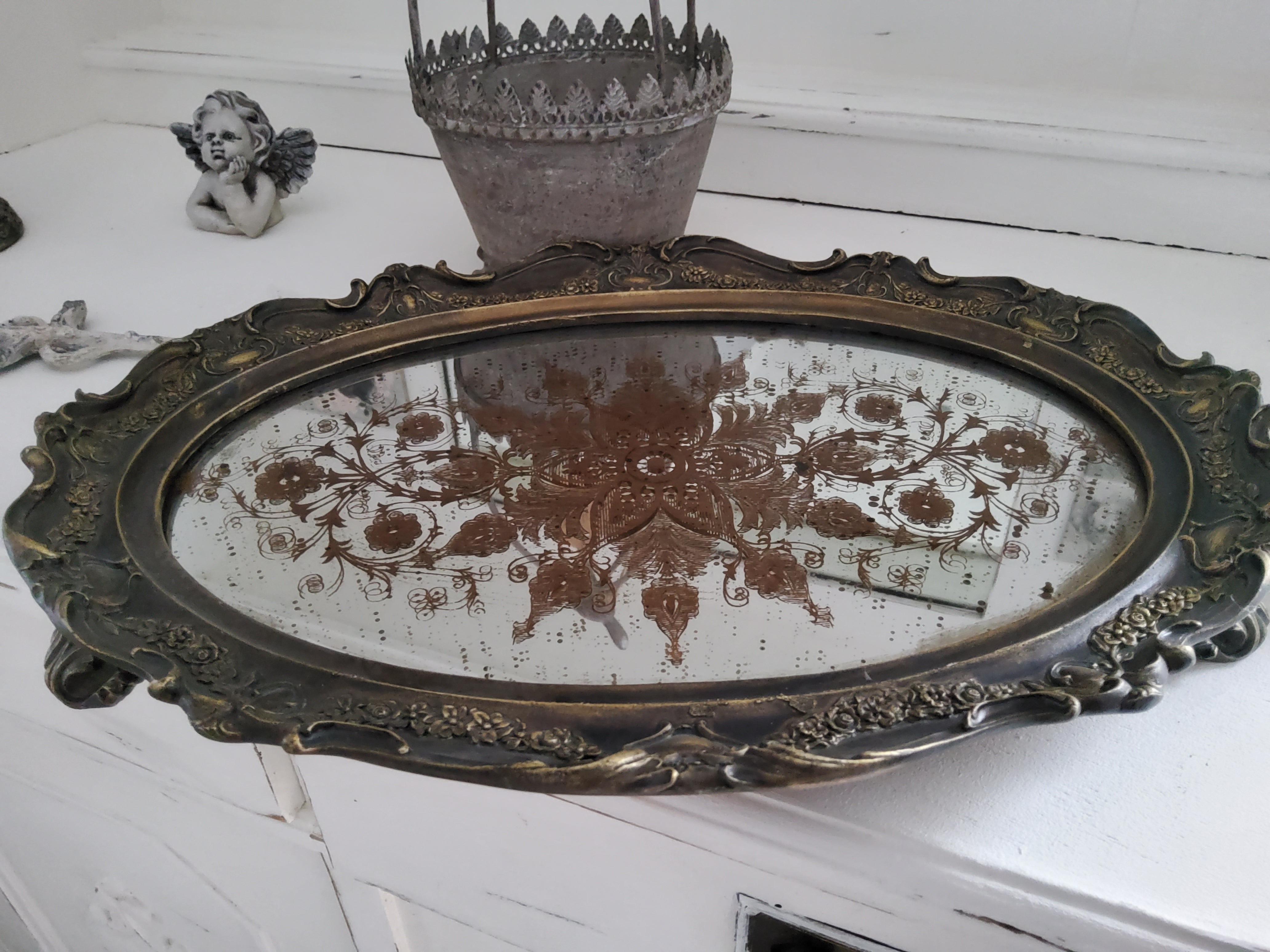 Mirrored Vanity Tray Vintage