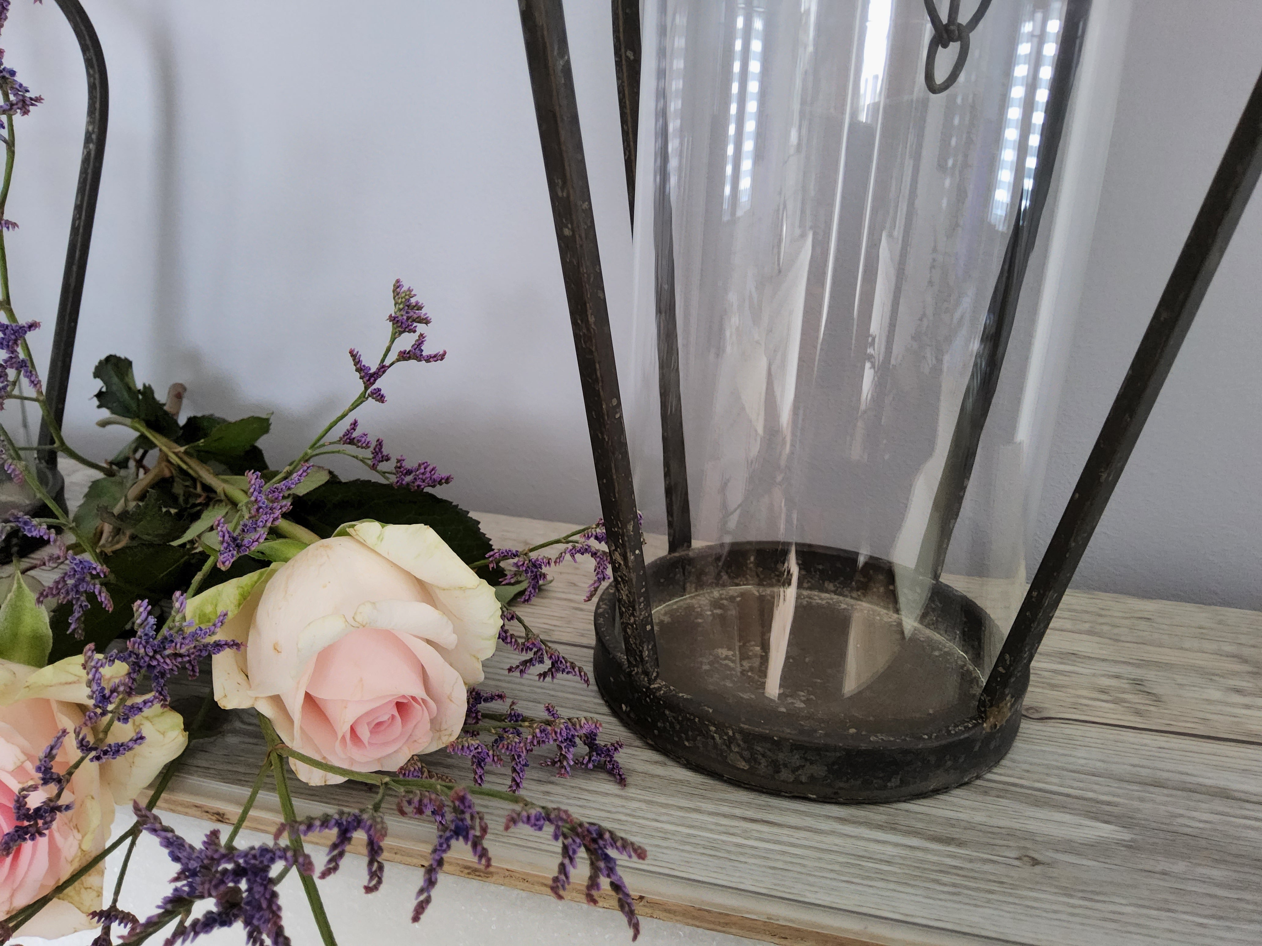 Garden Lantern Metal Grey