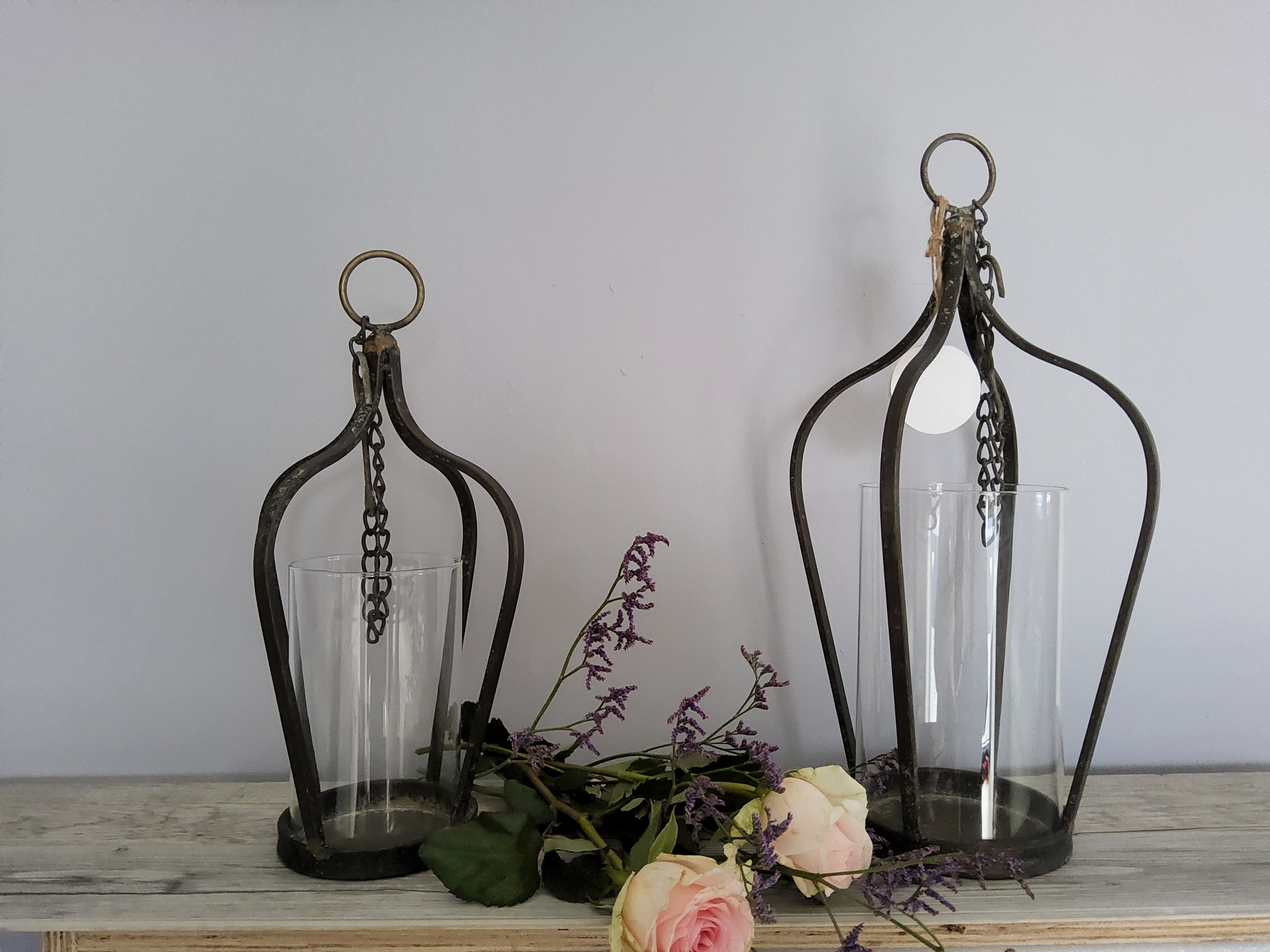 Garden Lantern Metal Grey