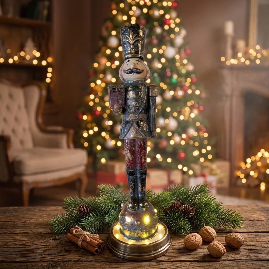 Shabby Chic Traditional Christmas Nutcracker Soldier 47cm