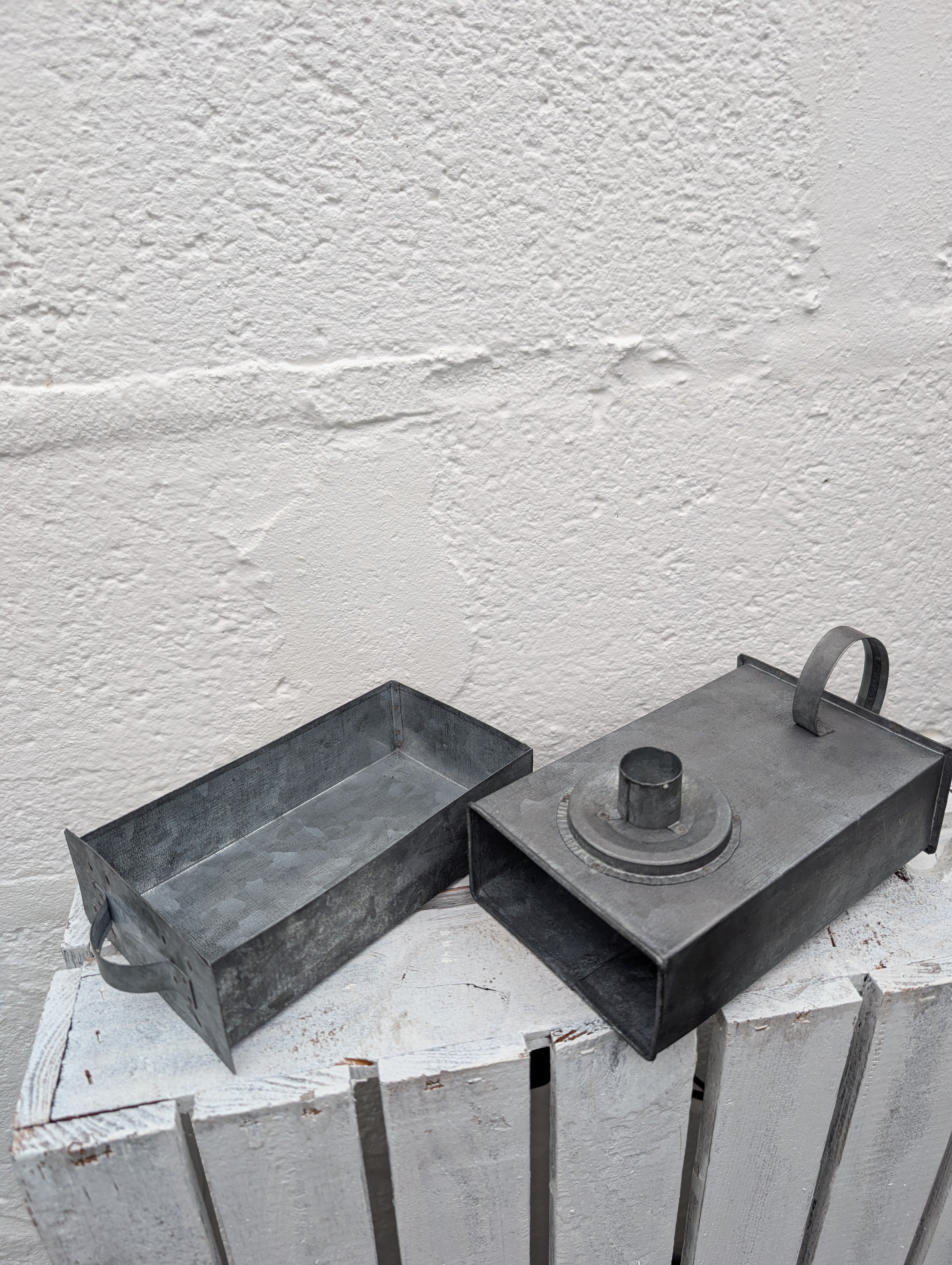 Candle Holder With Drawer Zinc