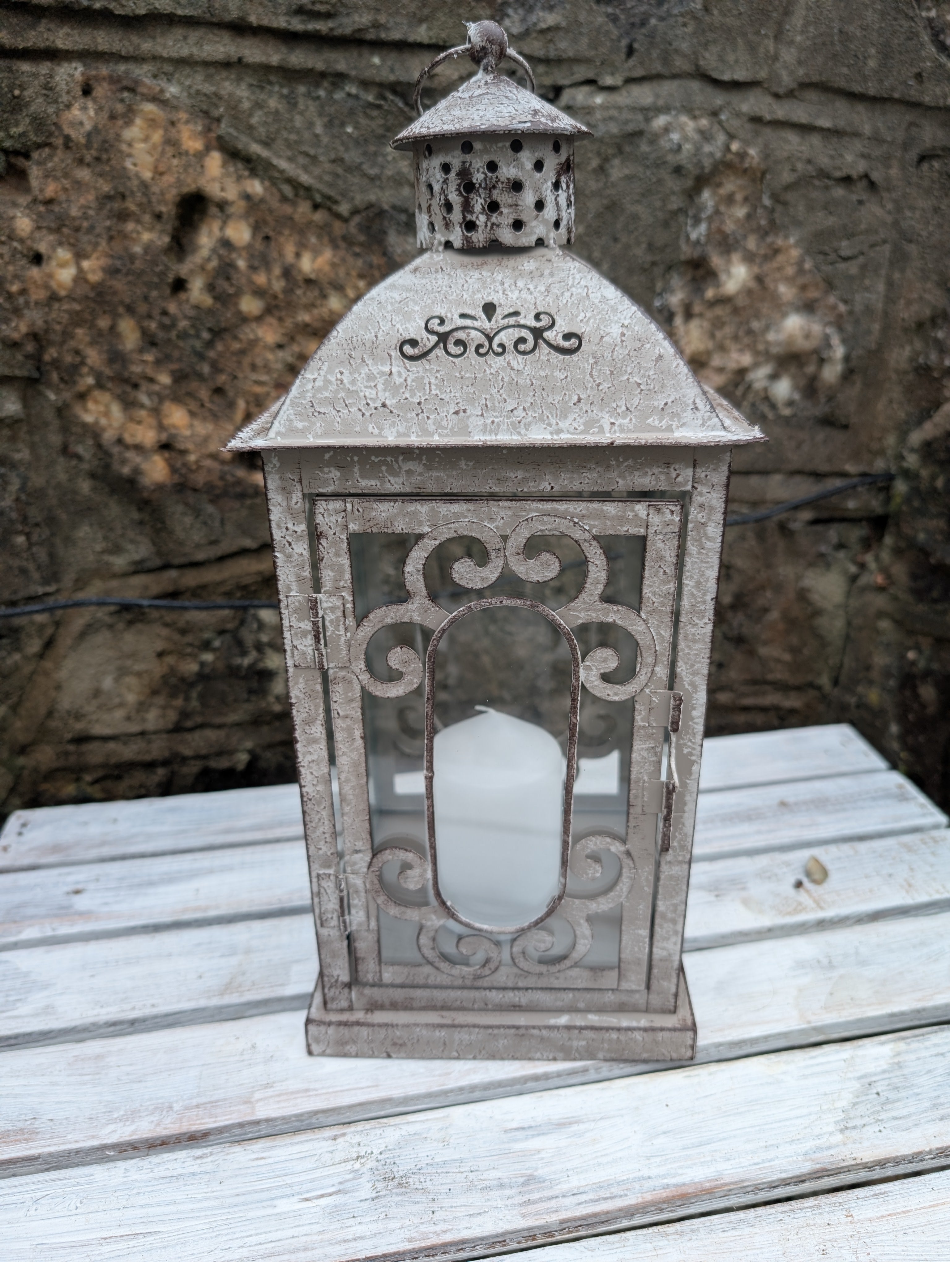 Vintage Distressed Candle Holder Light