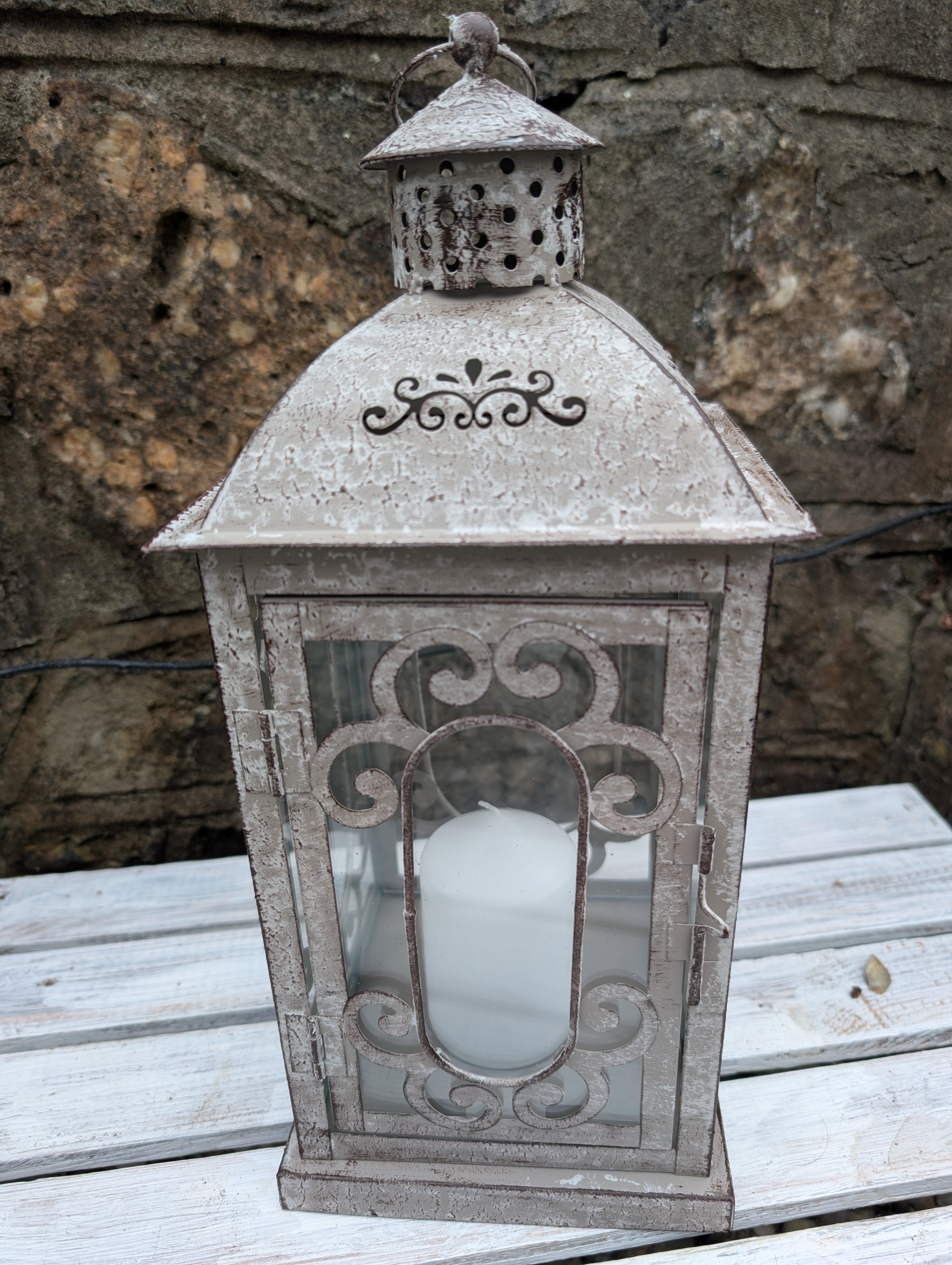 Vintage Distressed Candle Holder Light