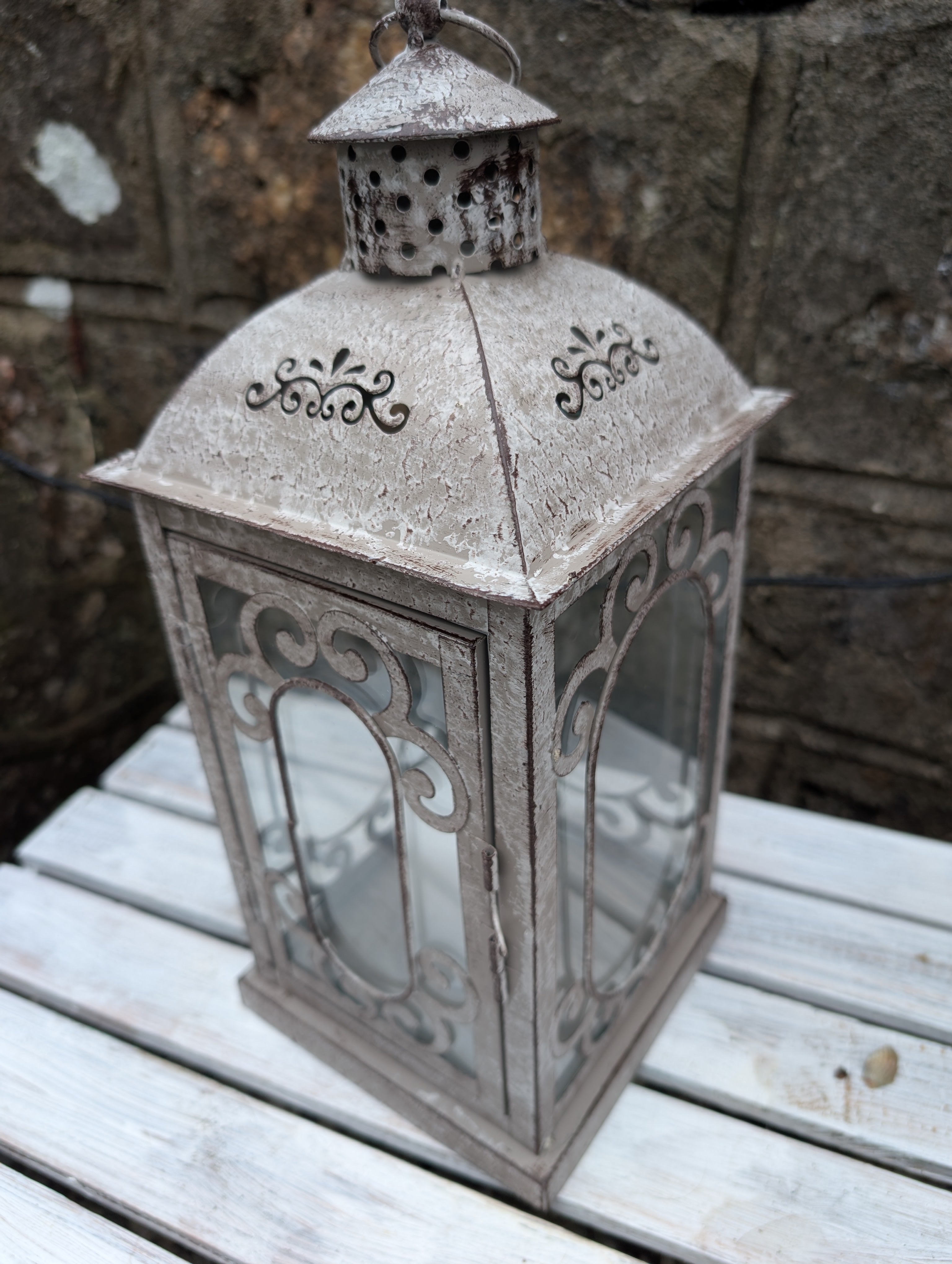 Vintage Distressed Candle Holder Light