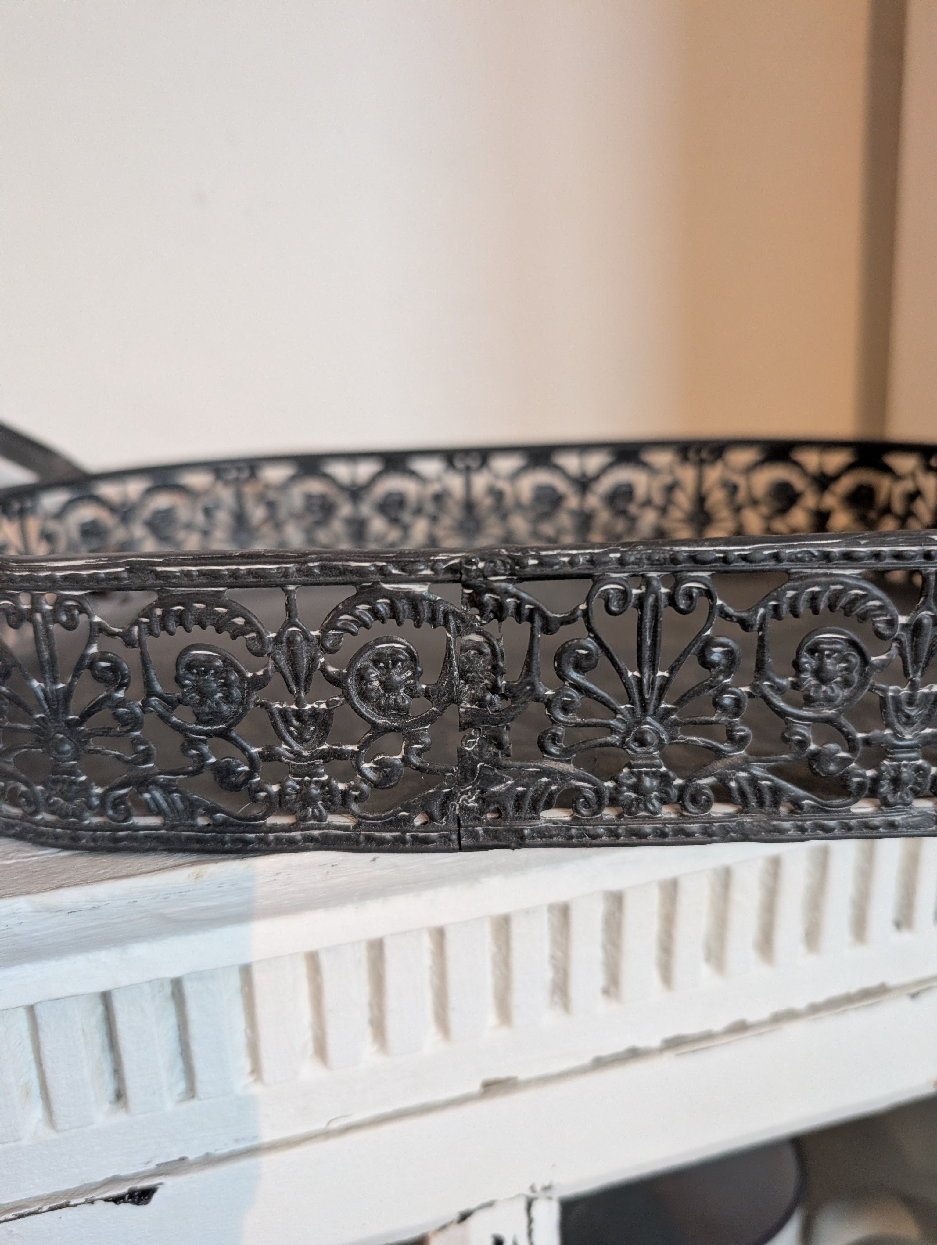 Vintage Metal Tray Grey