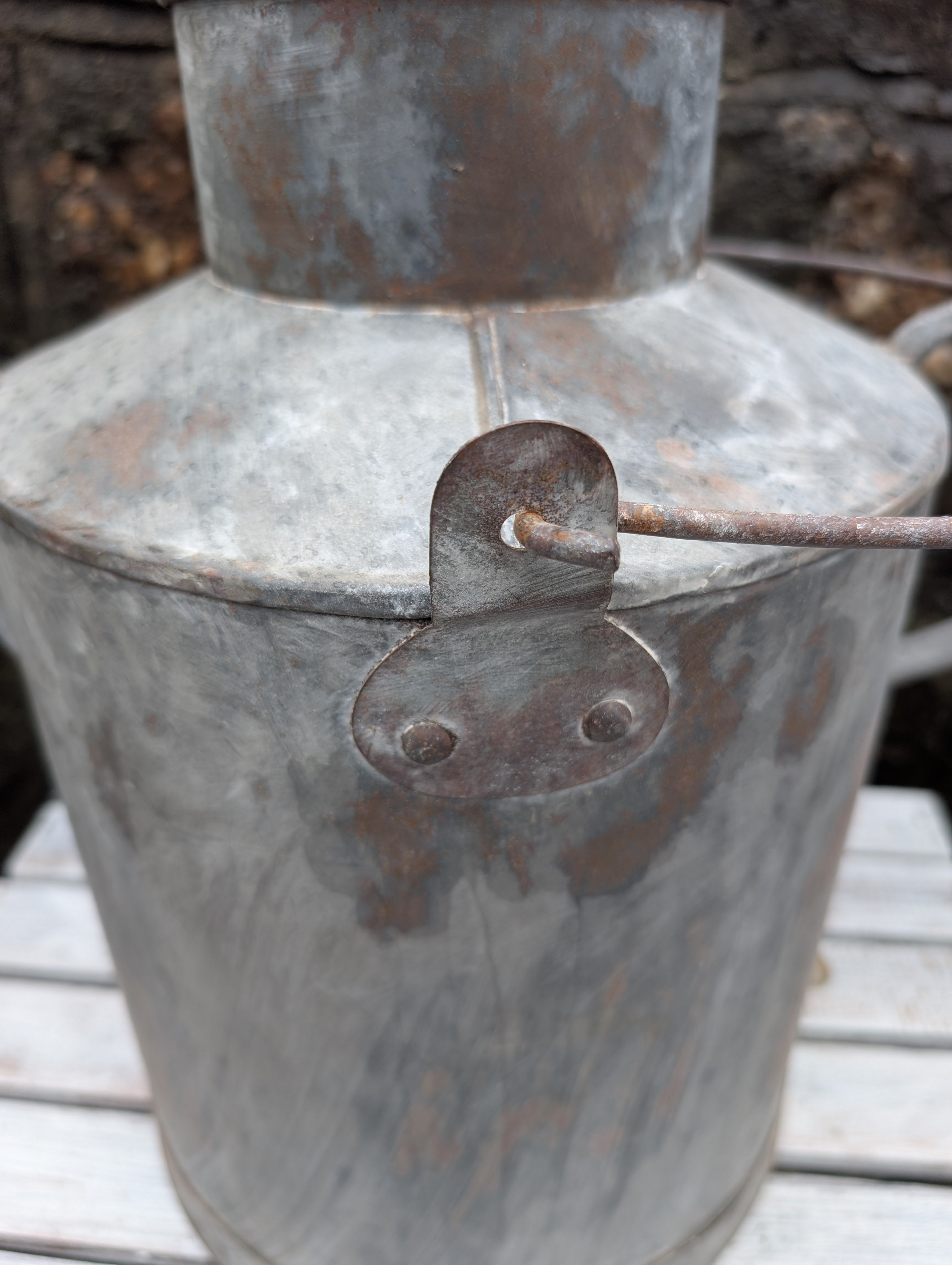 Large Oil Can Metal Grey
