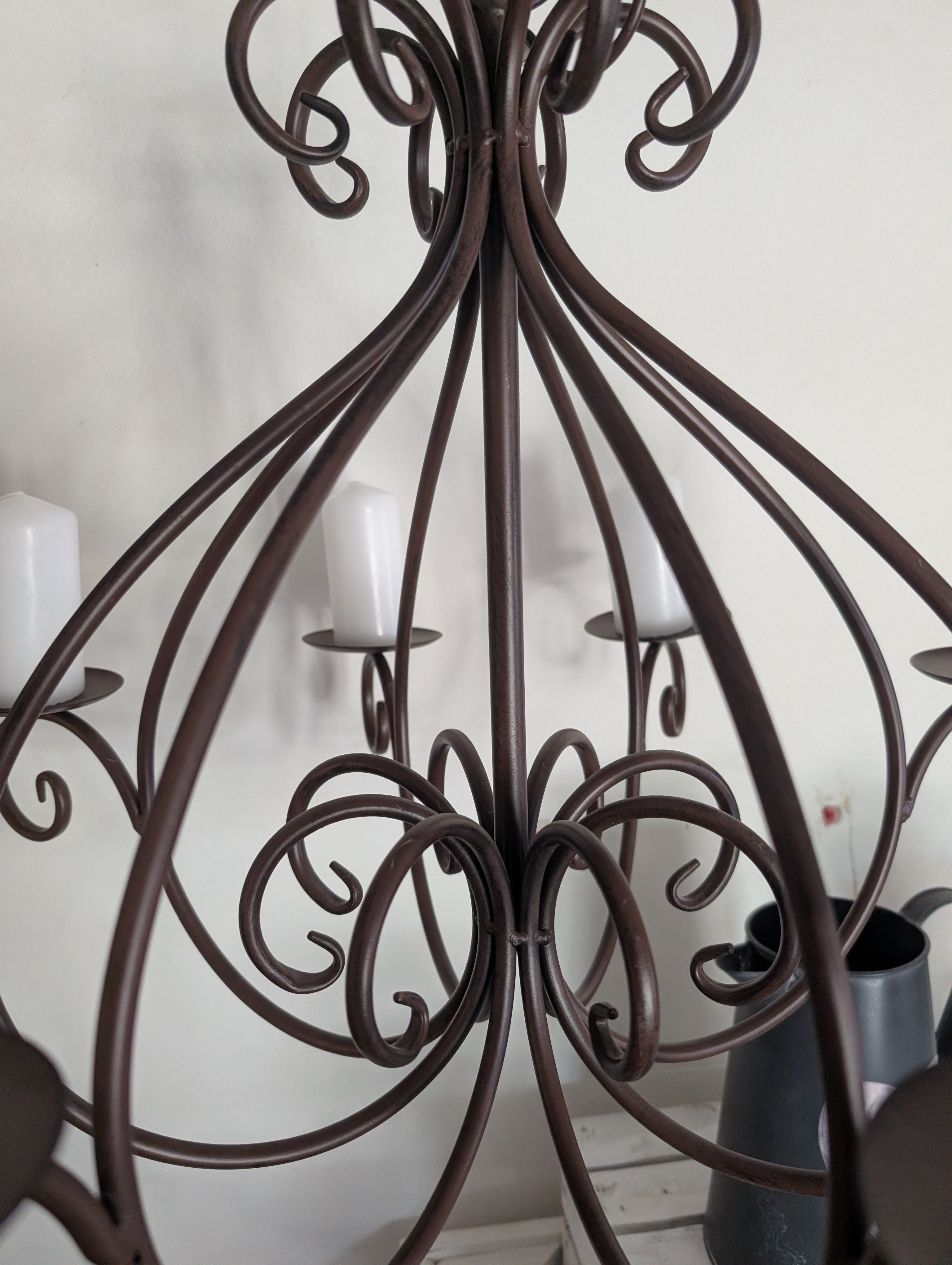 Vintage Candle Chandelier Metal