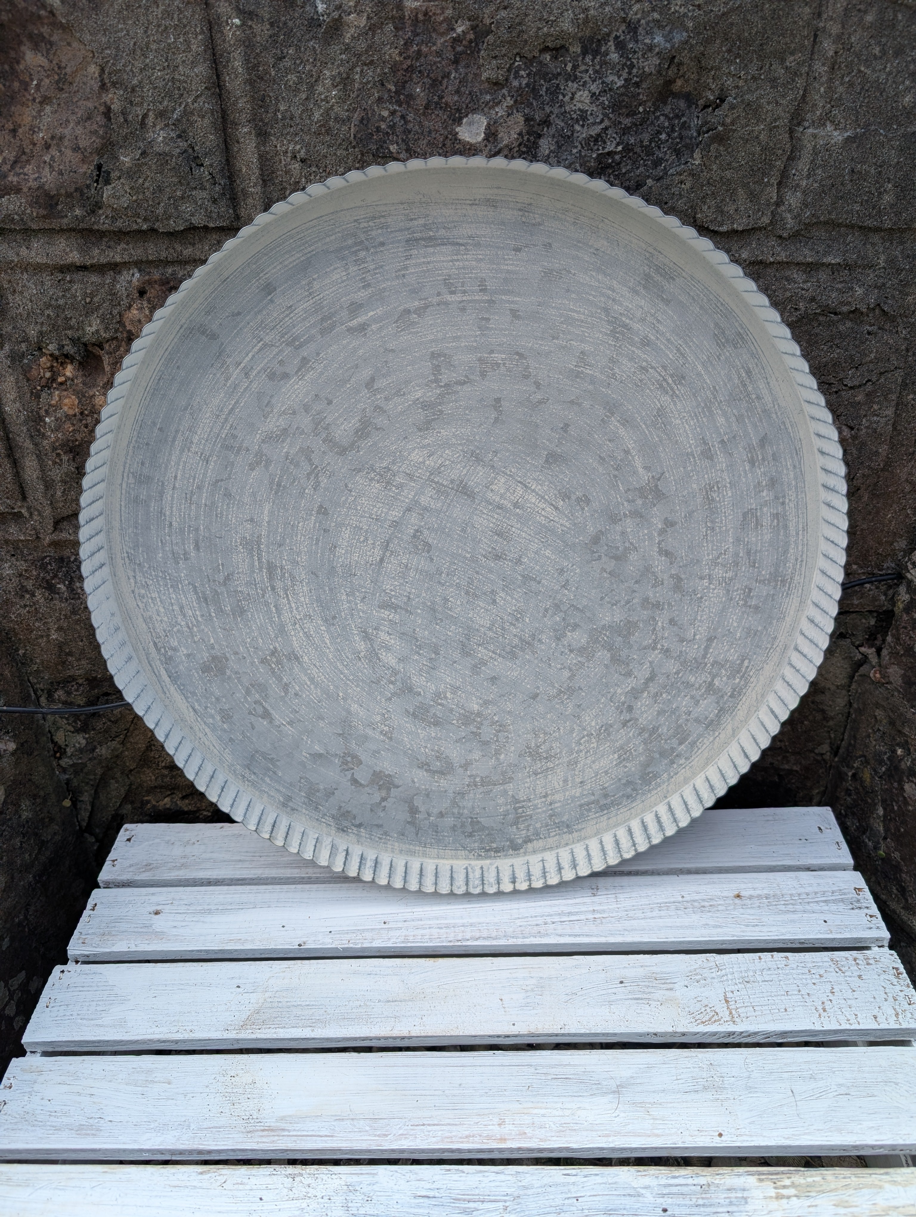 Vintage Zinc Tray Grey