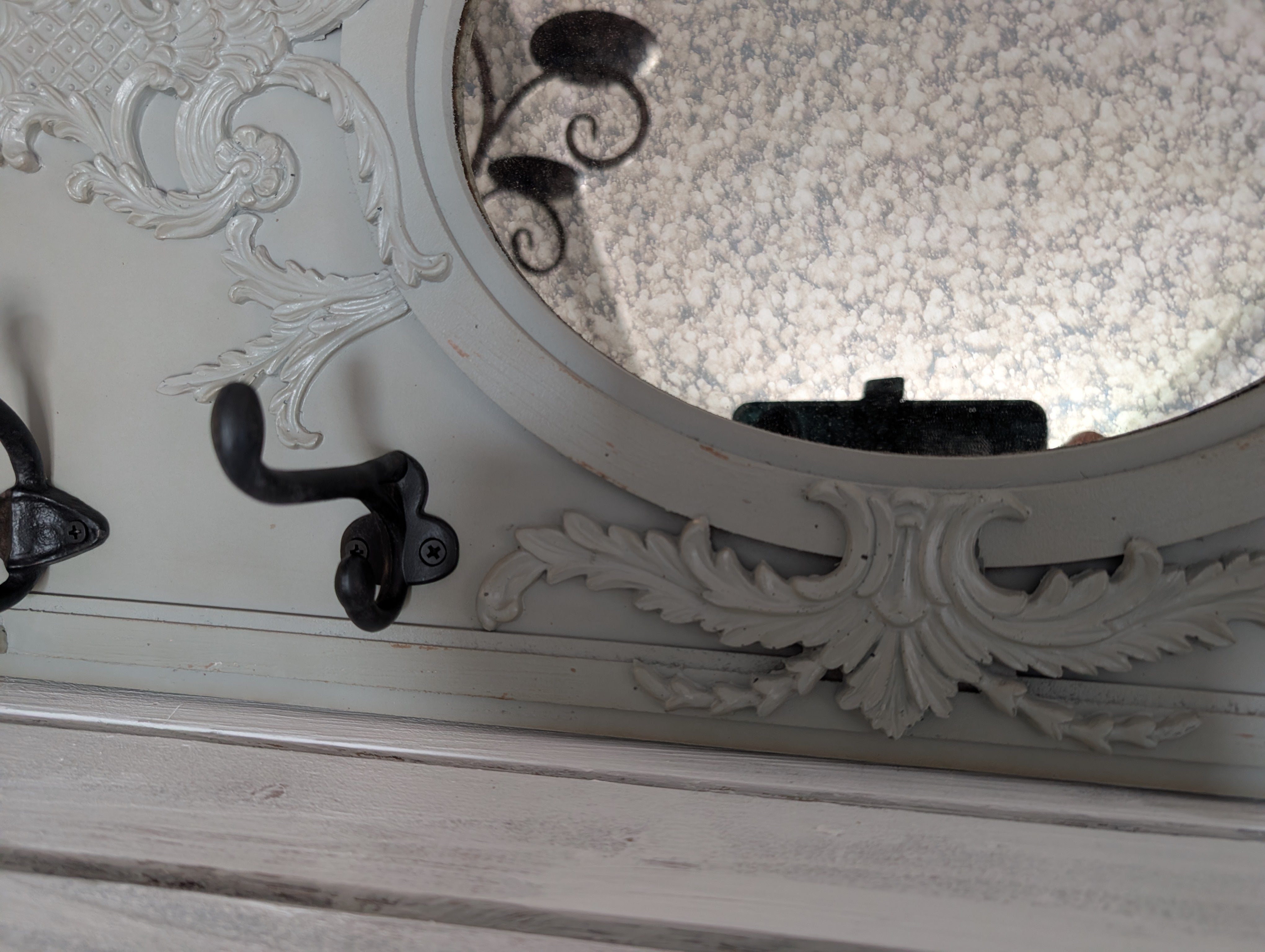 Shabby Chic Hallway Coat Rack With Mirror