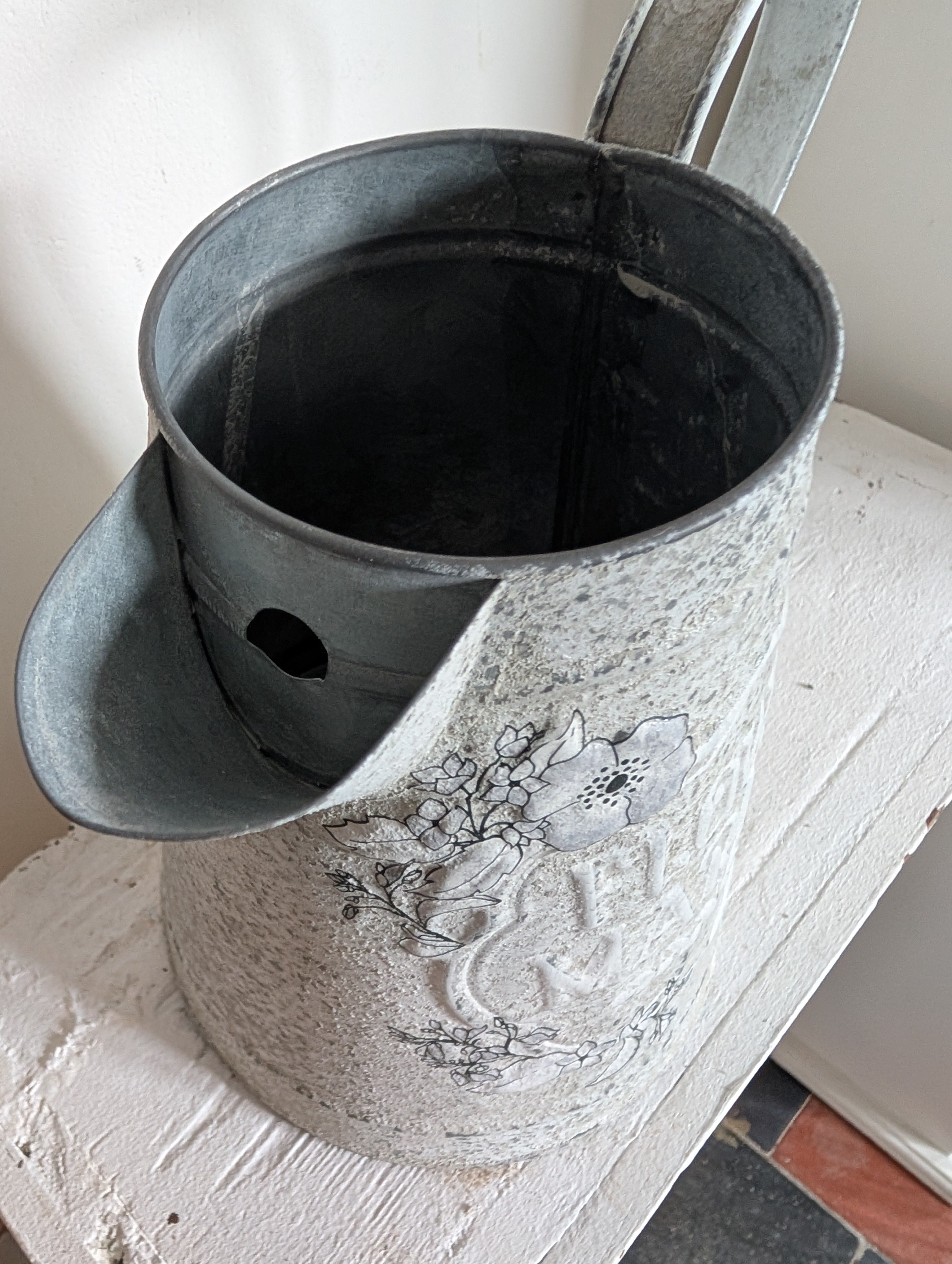Shabby Chic Decorative Metal Pitcher