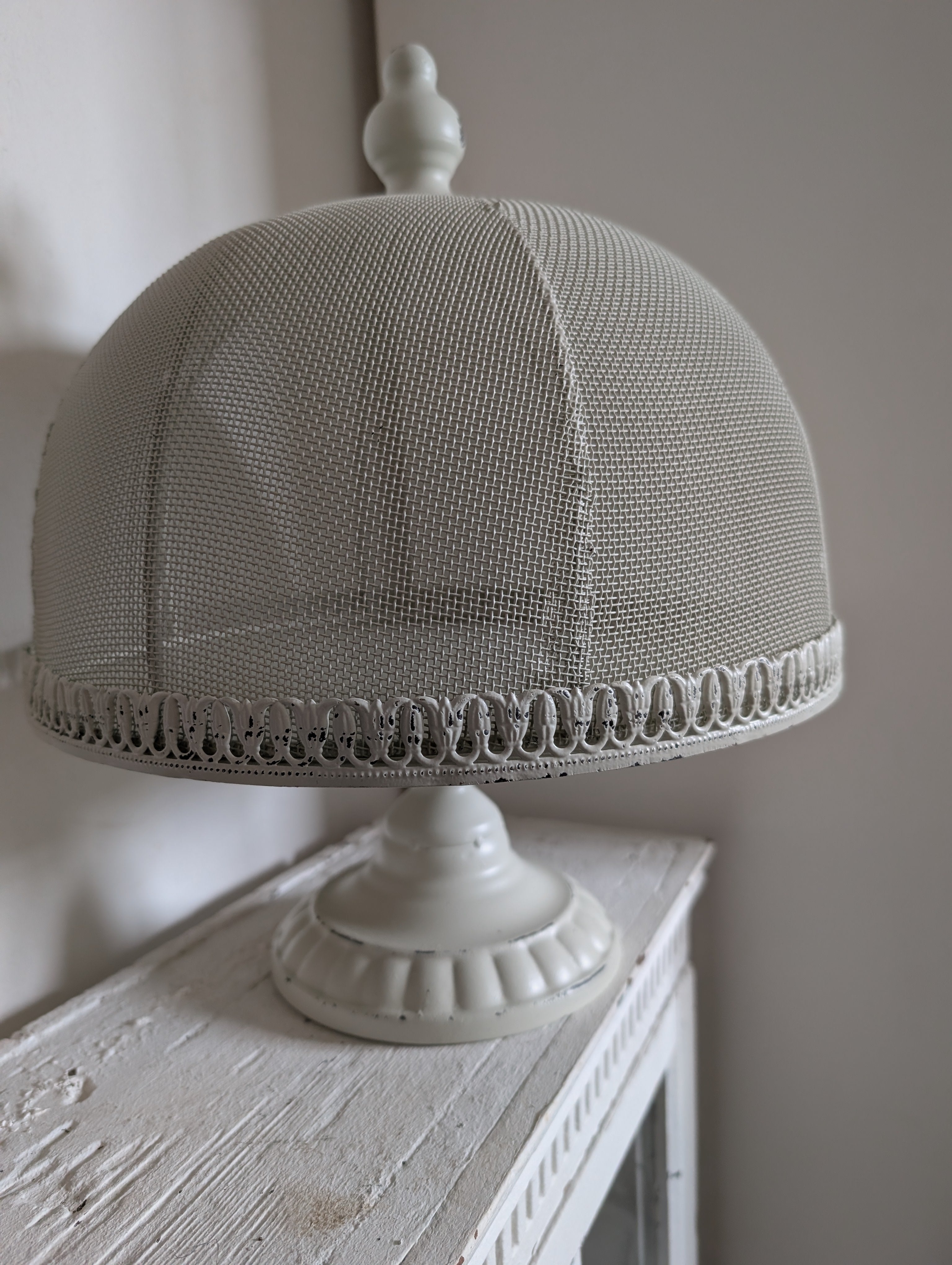 Shabby Chic Wire Cloche With Base