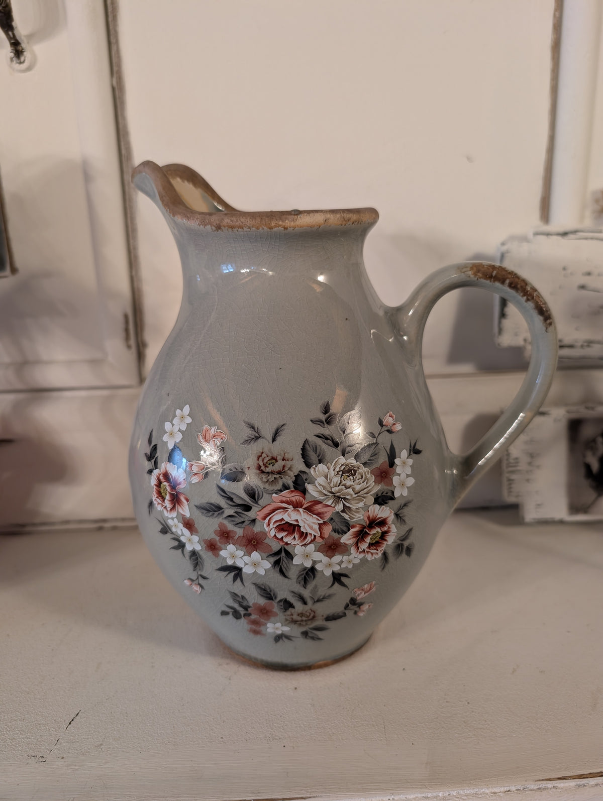 Vintage Ceramic Floral Jug Vase