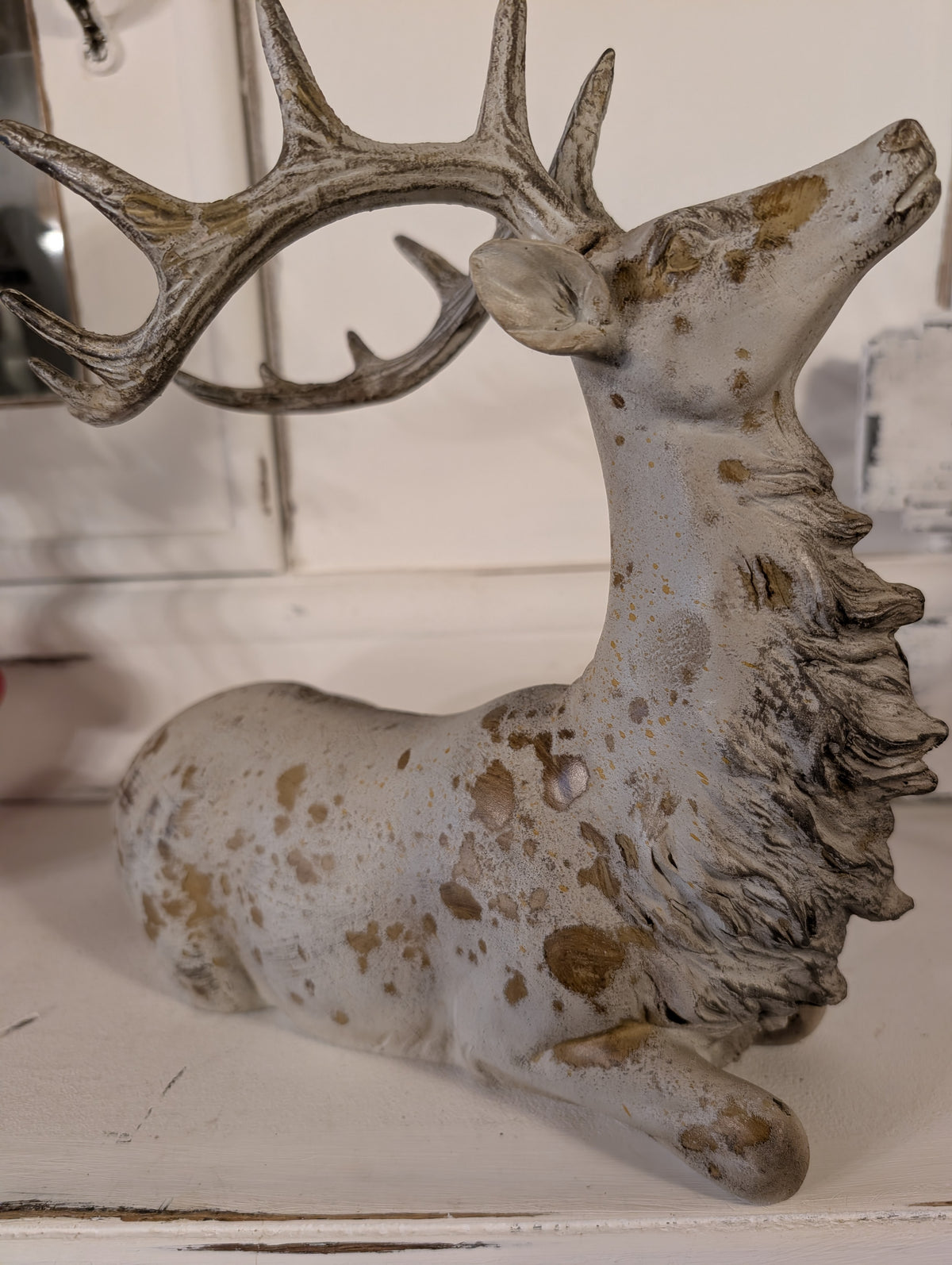 Christmas Vintage Lying Reindeer Figurine 29 x 15 x 27 cm