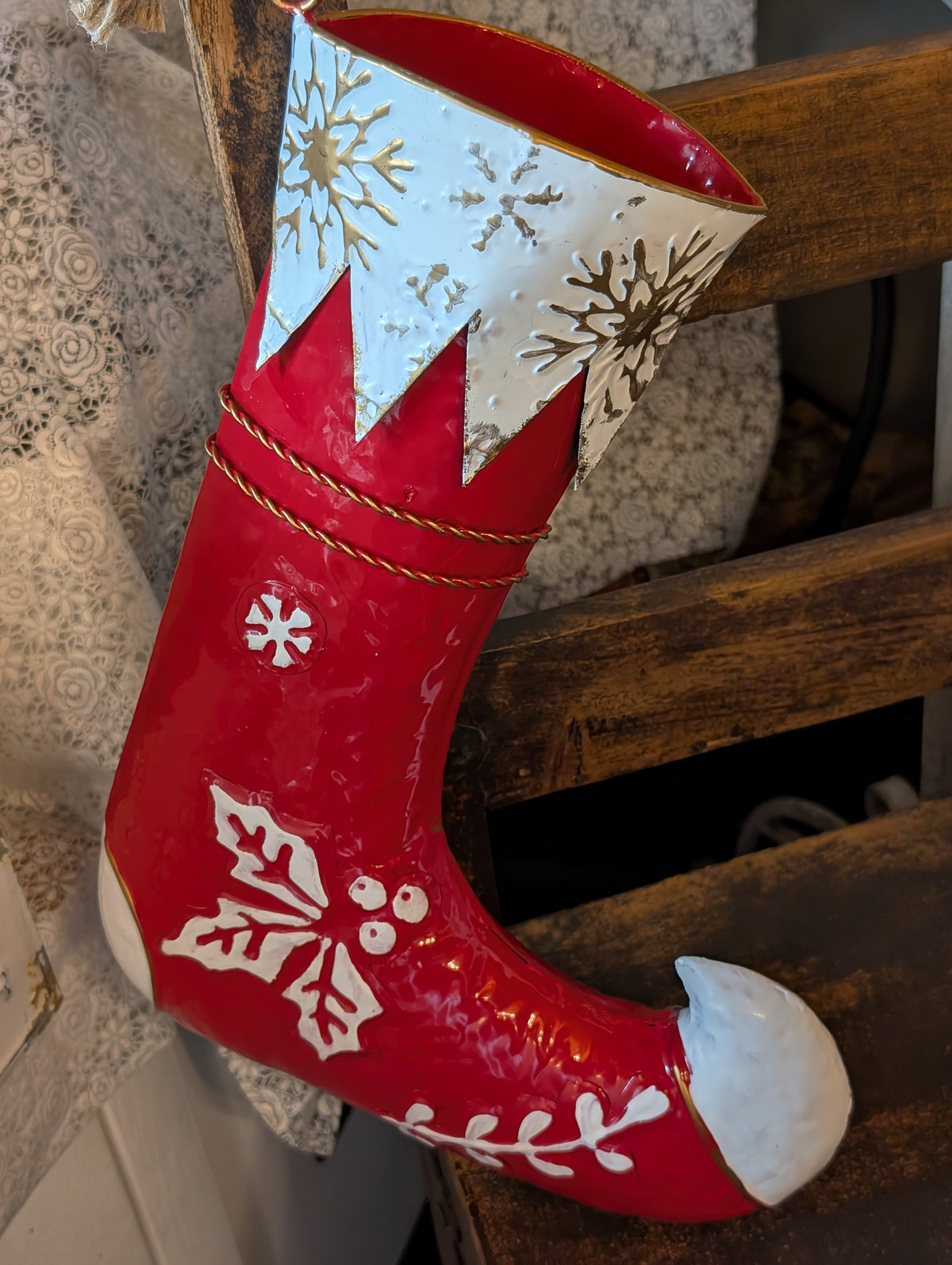 Clayre & Eef Shabby Chic Christmas Elf Boot