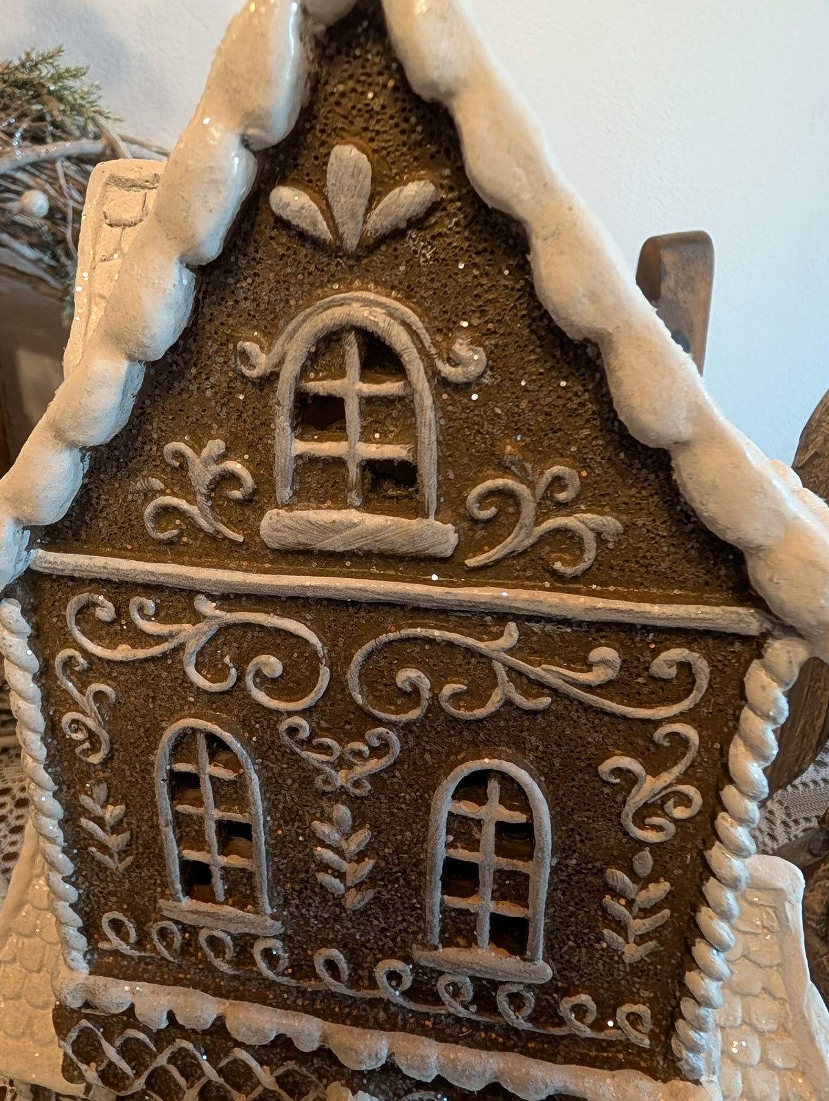 Christmas Light Up Gingerbread House Decoration 23x33cm