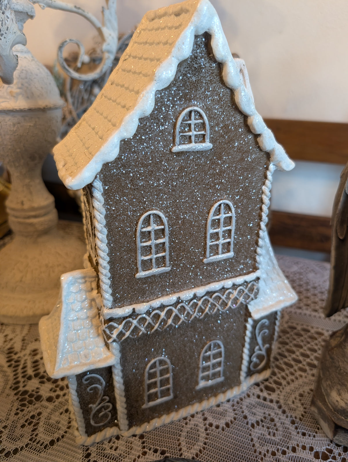 Christmas Light Up Gingerbread House Decoration 23x33cm
