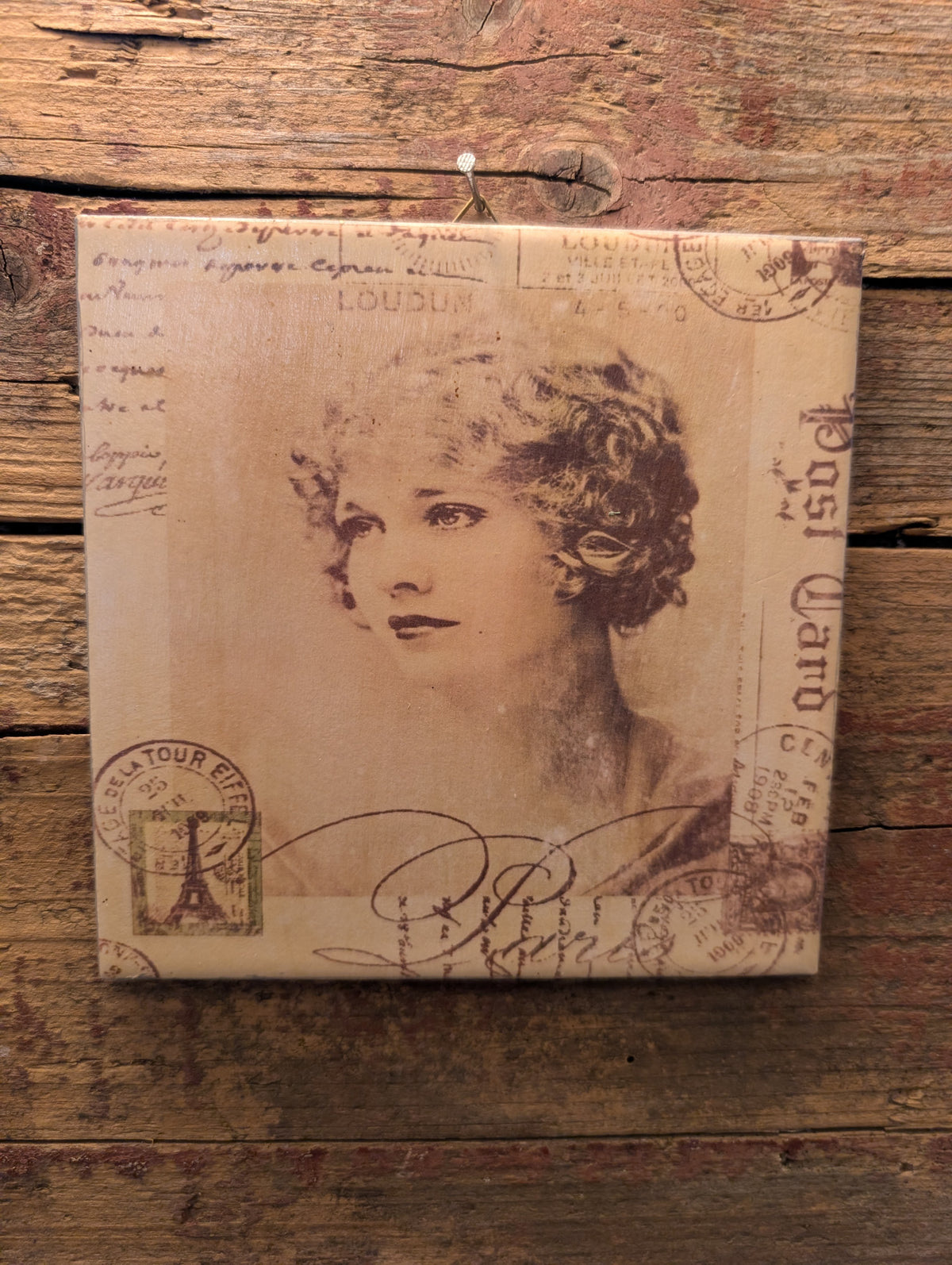 Nostalgic Shabby Chic Ceramic Hanging Wall Tiles-Choice of 6 Designs 15x15cm