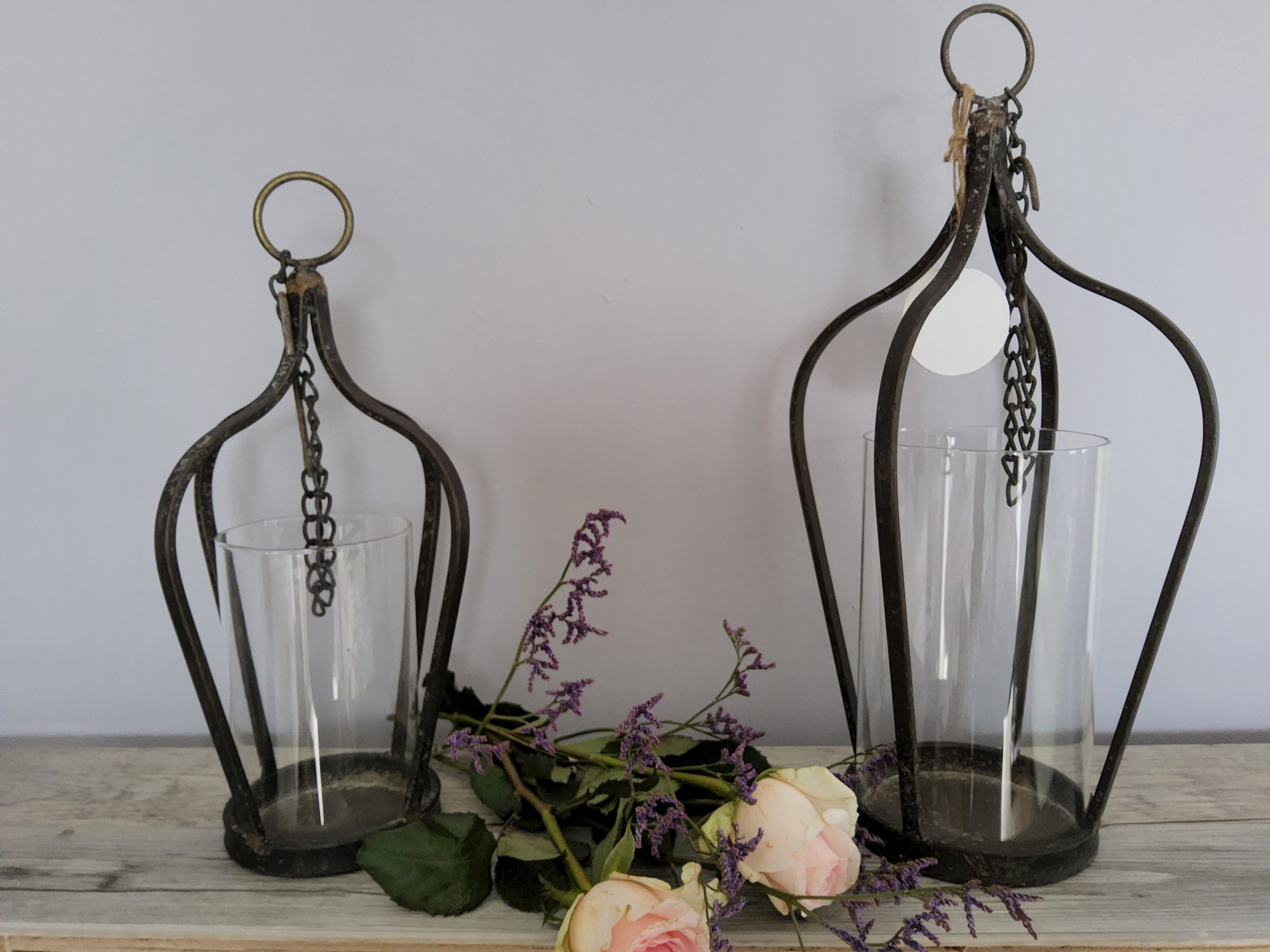 Garden Lantern Metal Grey